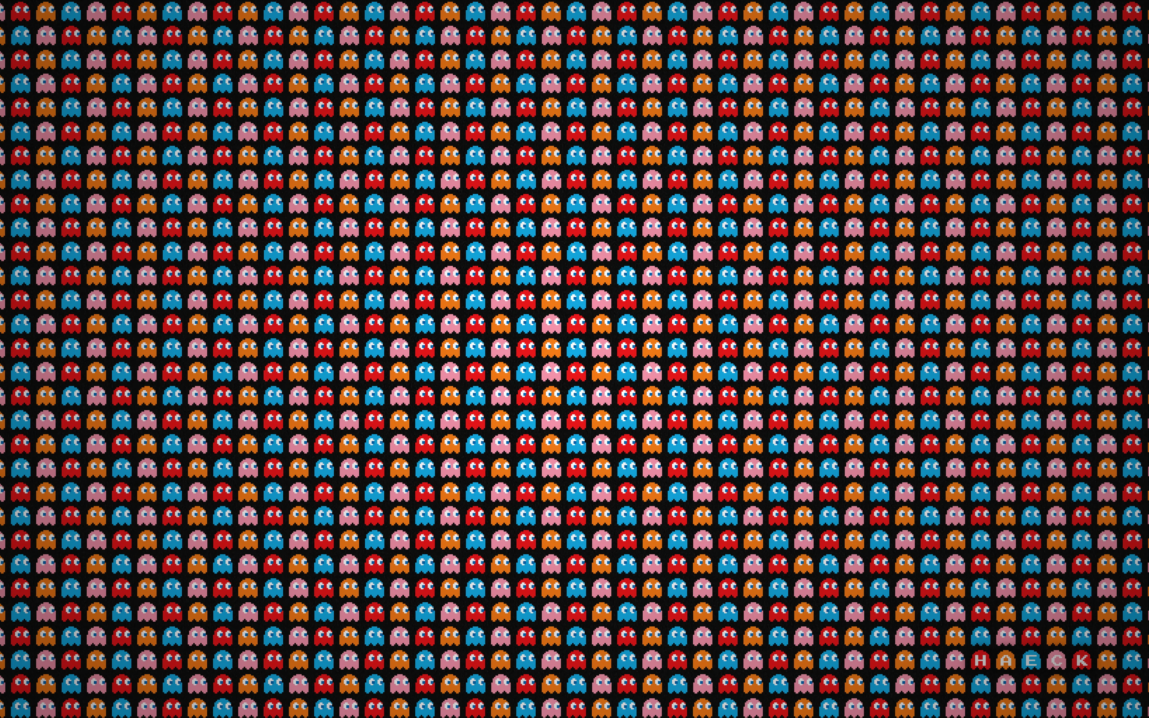 Pac Man 4K, Pixel, Pattern Gallery HD Wallpaper