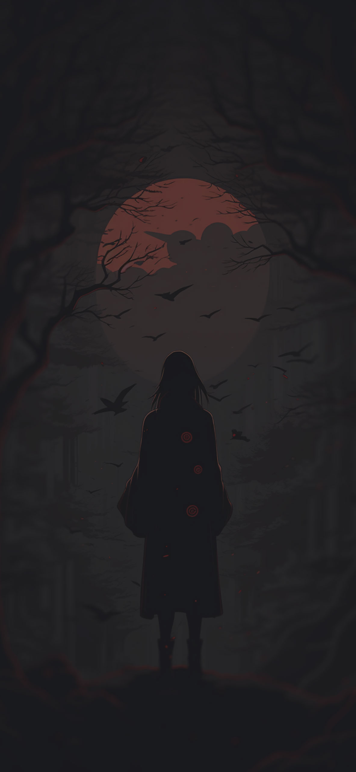 Naruto Itachi Uchiha in Dark Forest Wallpaper