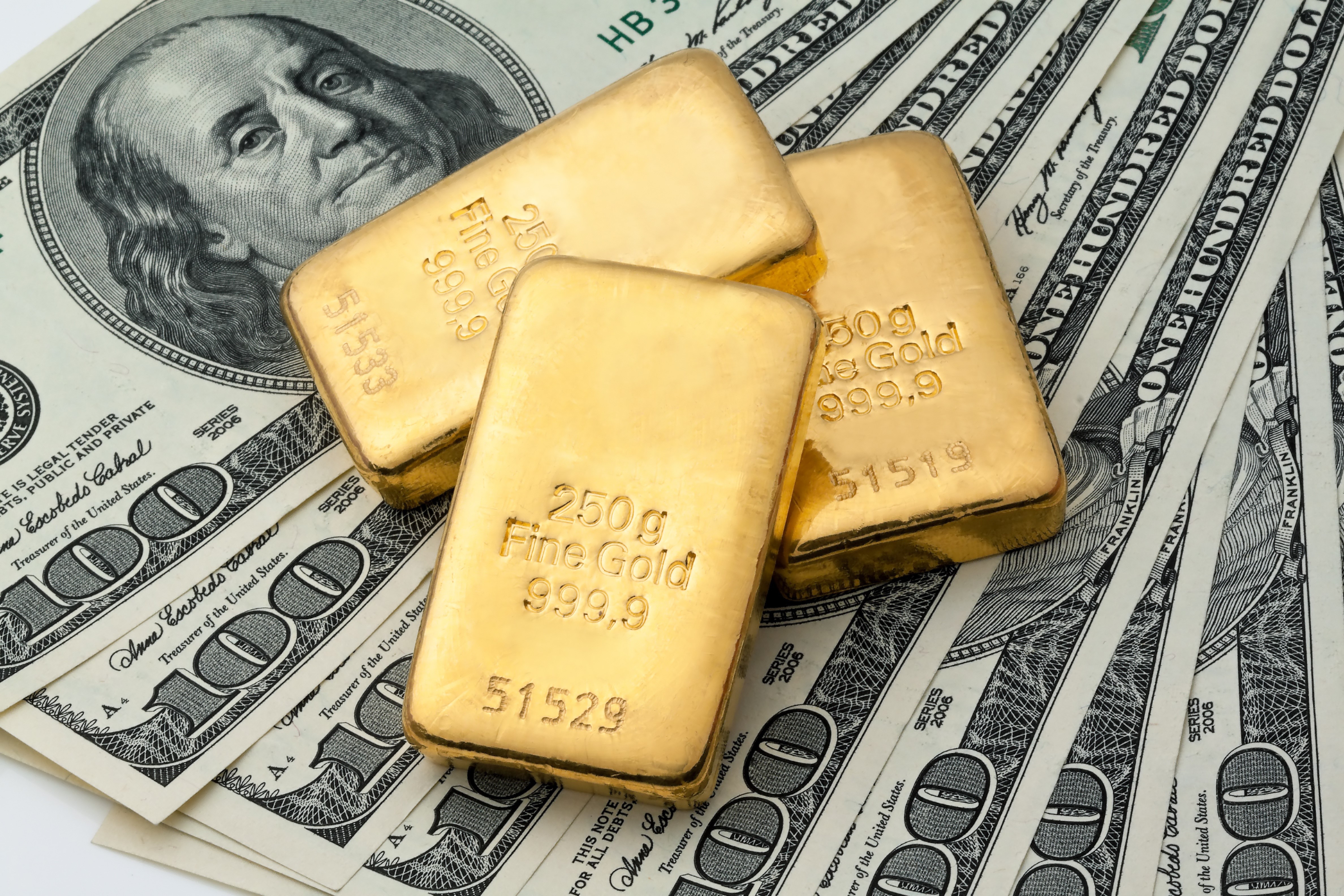 4K, 100, Money, Dollars, Gold, Ingots Gallery HD Wallpaper