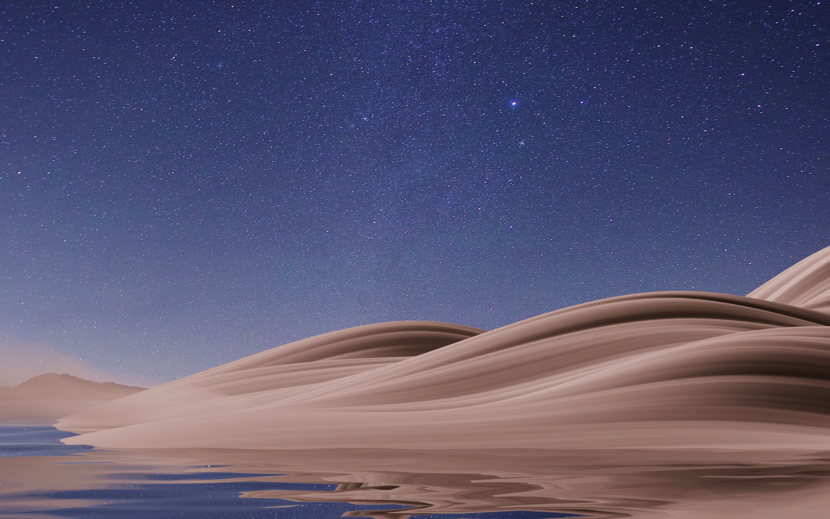 Night sky Wallpaper 4K, Starry sky, Blue Sky, Desert