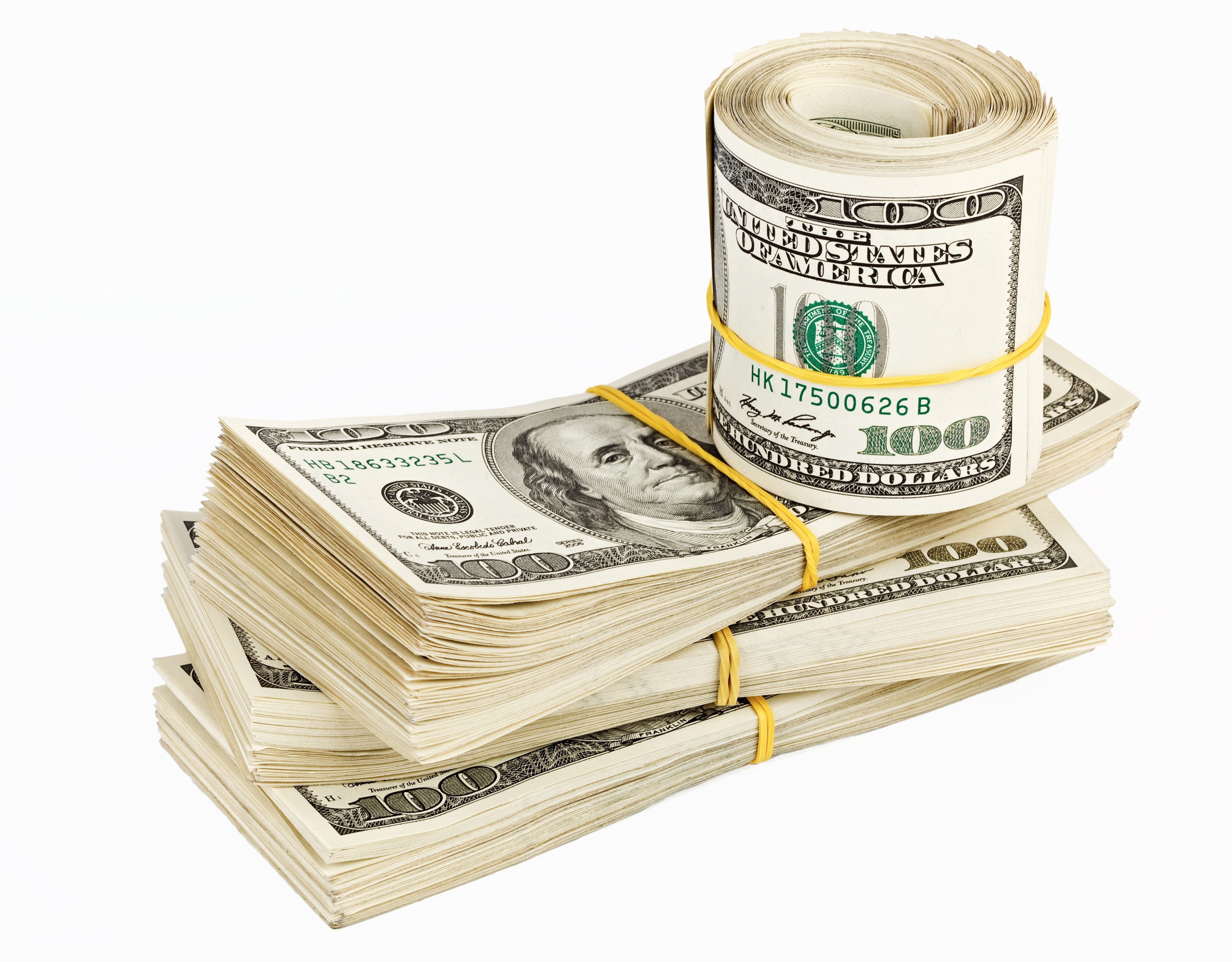 4K, Money, Dollars, White background Gallery HD Wallpaper