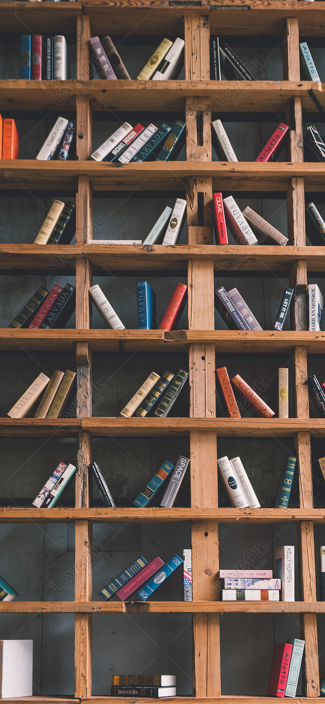 Bookshelf Mobile Phone Wallpaper Image Free Download