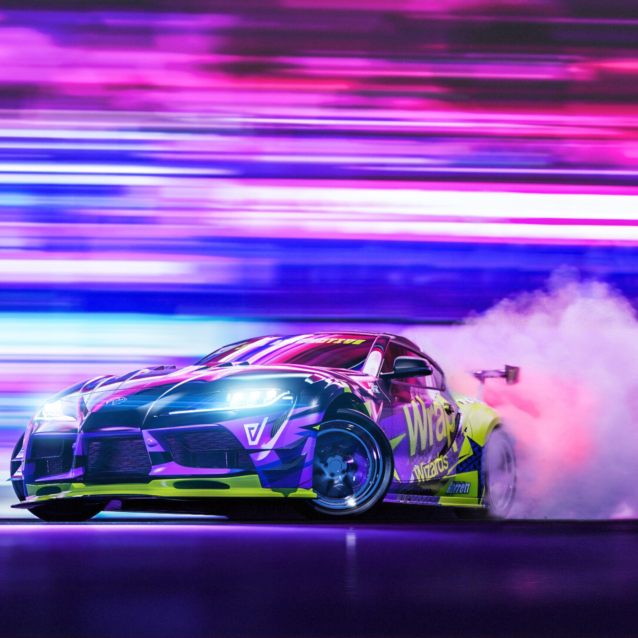 Toyota Supra Wallpaper 4K, Drift, Colorful