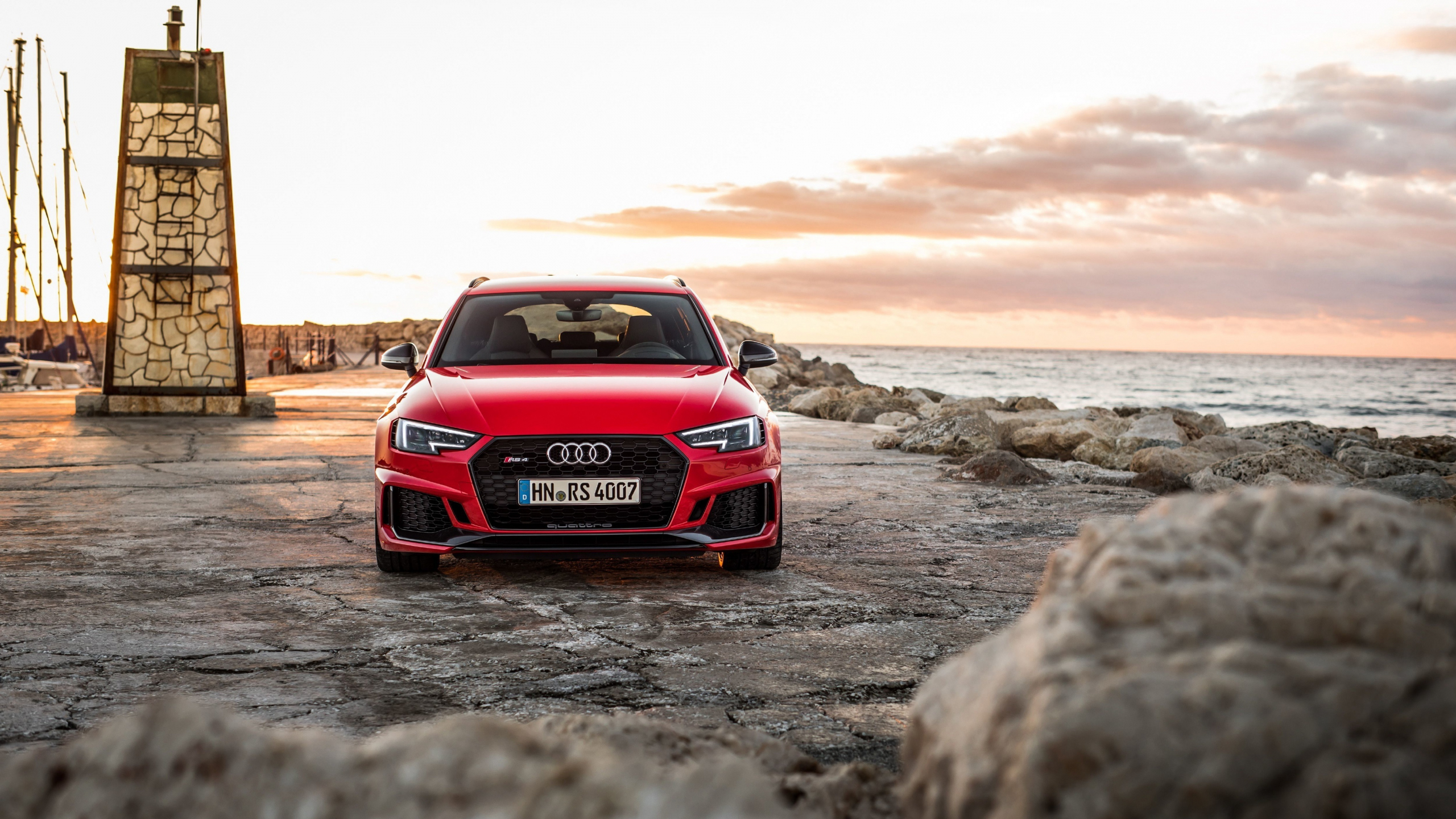 Download 2560x1440 Wallpaper Audi Rs4, Front, Luxury Car, 4k, Dual Wide, Widescreen 16:9, Widescreen, 2560x1440 HD Image, Background, 30564