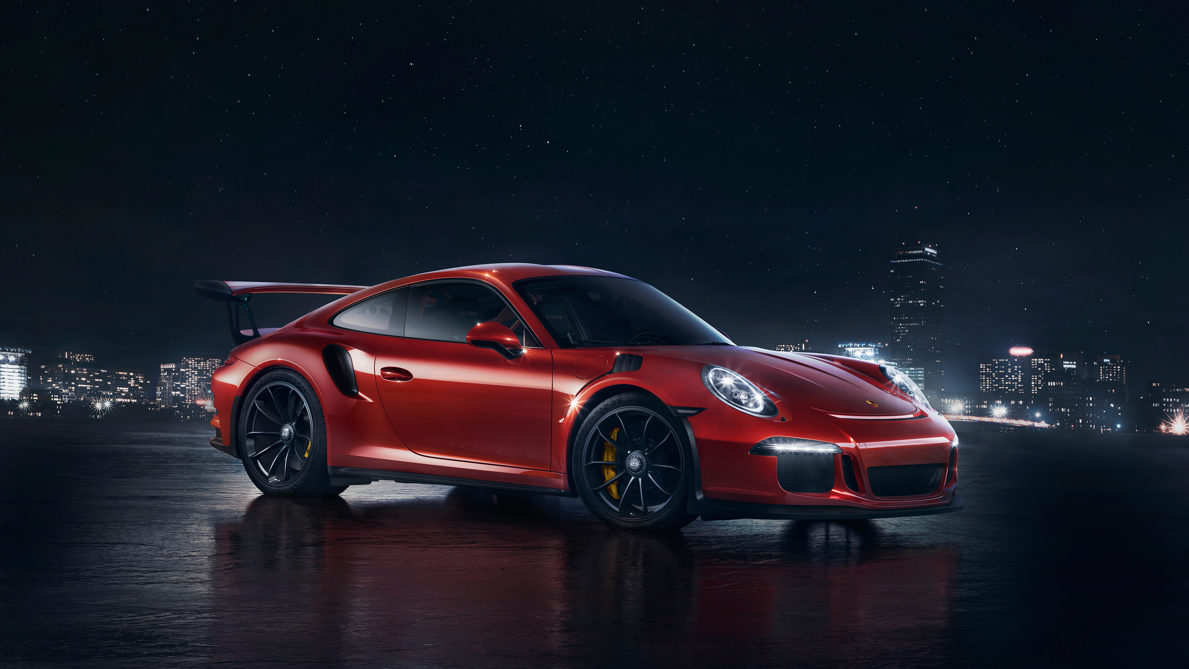 Wallpaper 4k Porsche RS GT3 Night City 4k Wallpaper