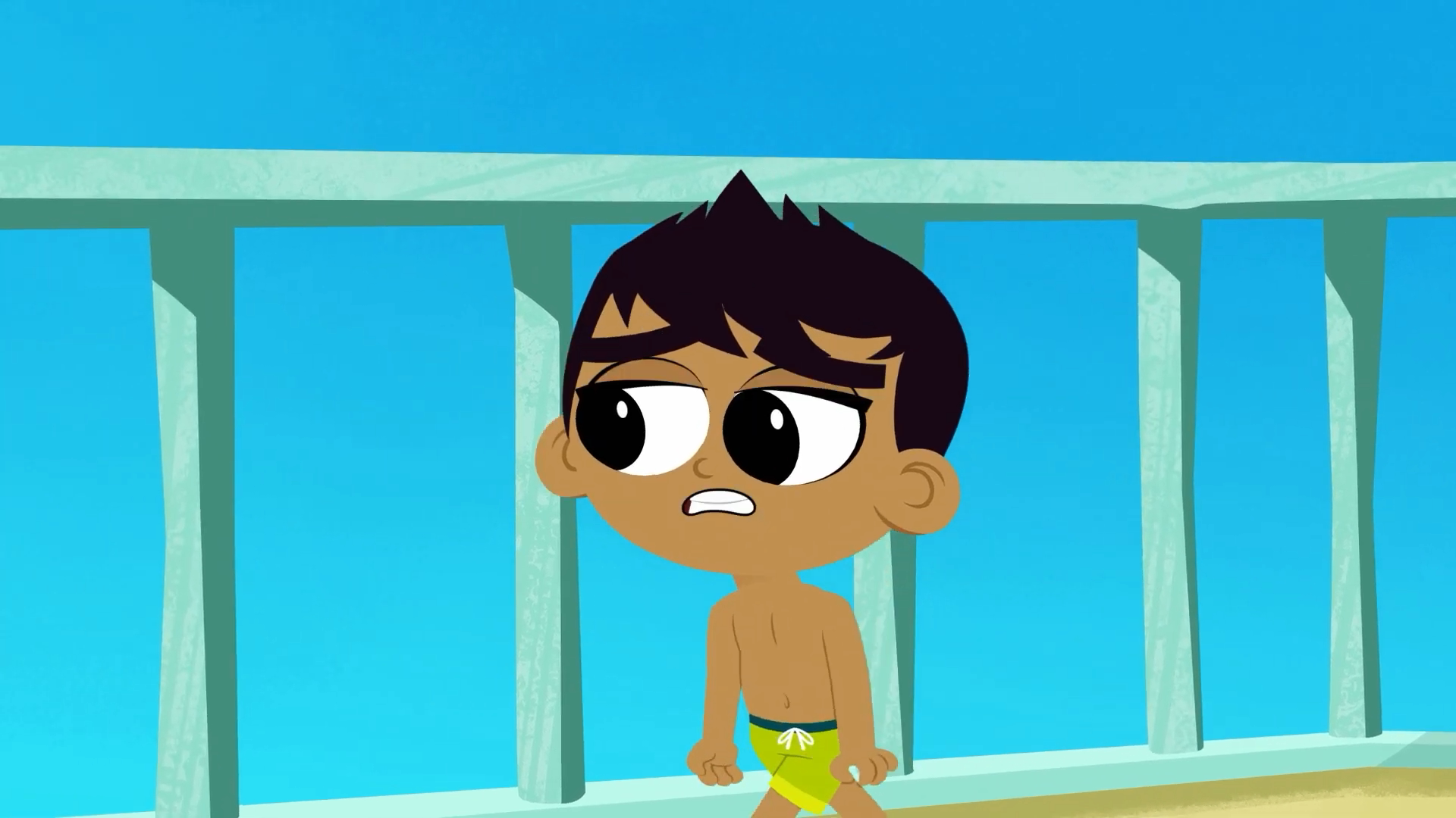 Shirtless Drawn Cartoon Boys & Men: Ollie at the Water Park