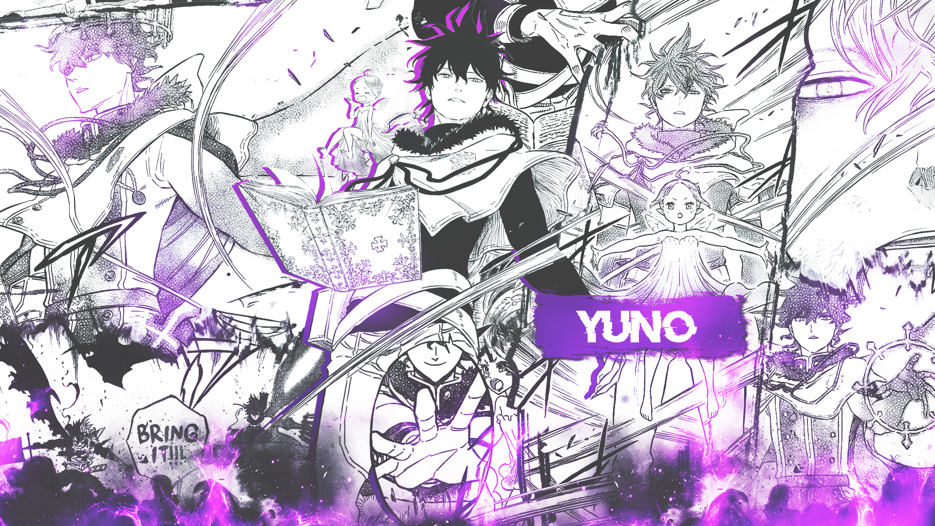 Black Clover Collage Manga Comics Yuno Wallpaper:1920x1080