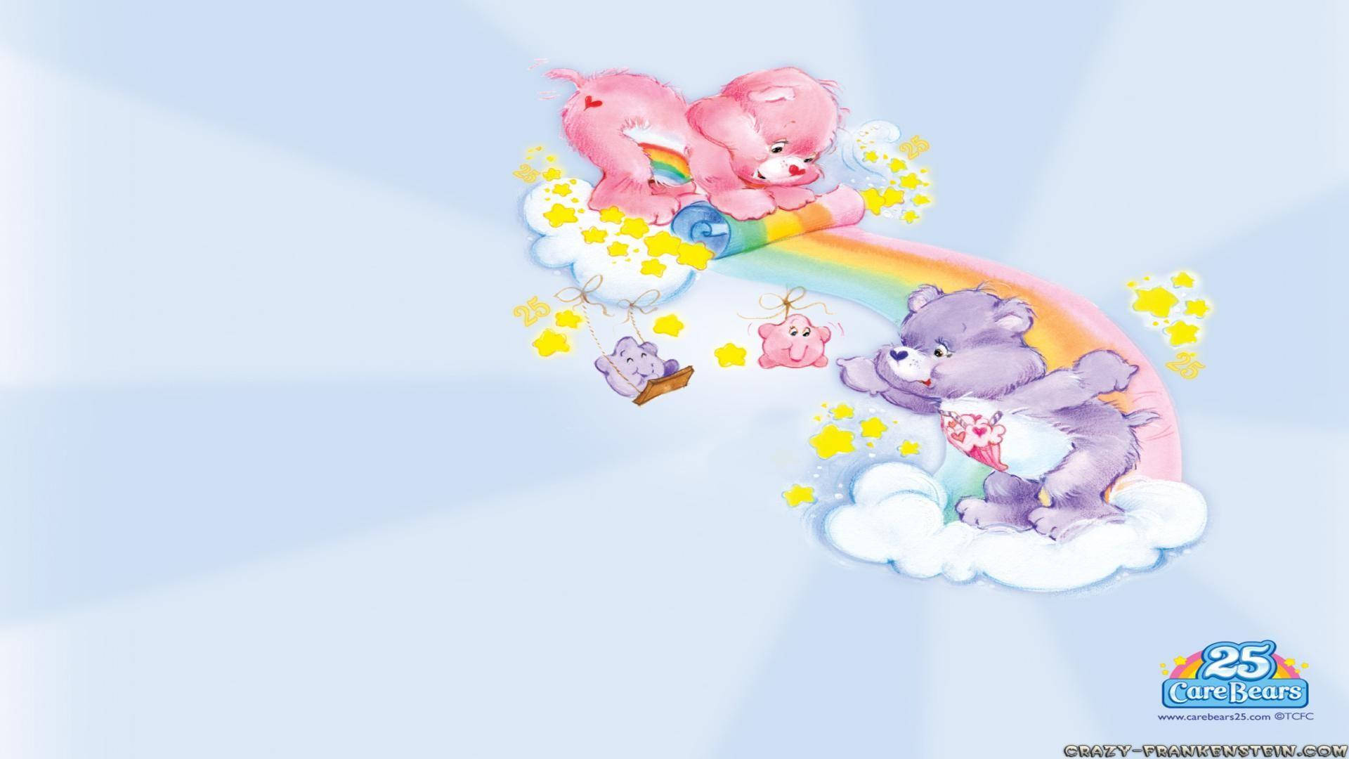 Download Playing Cute Care Bears Wallpaper