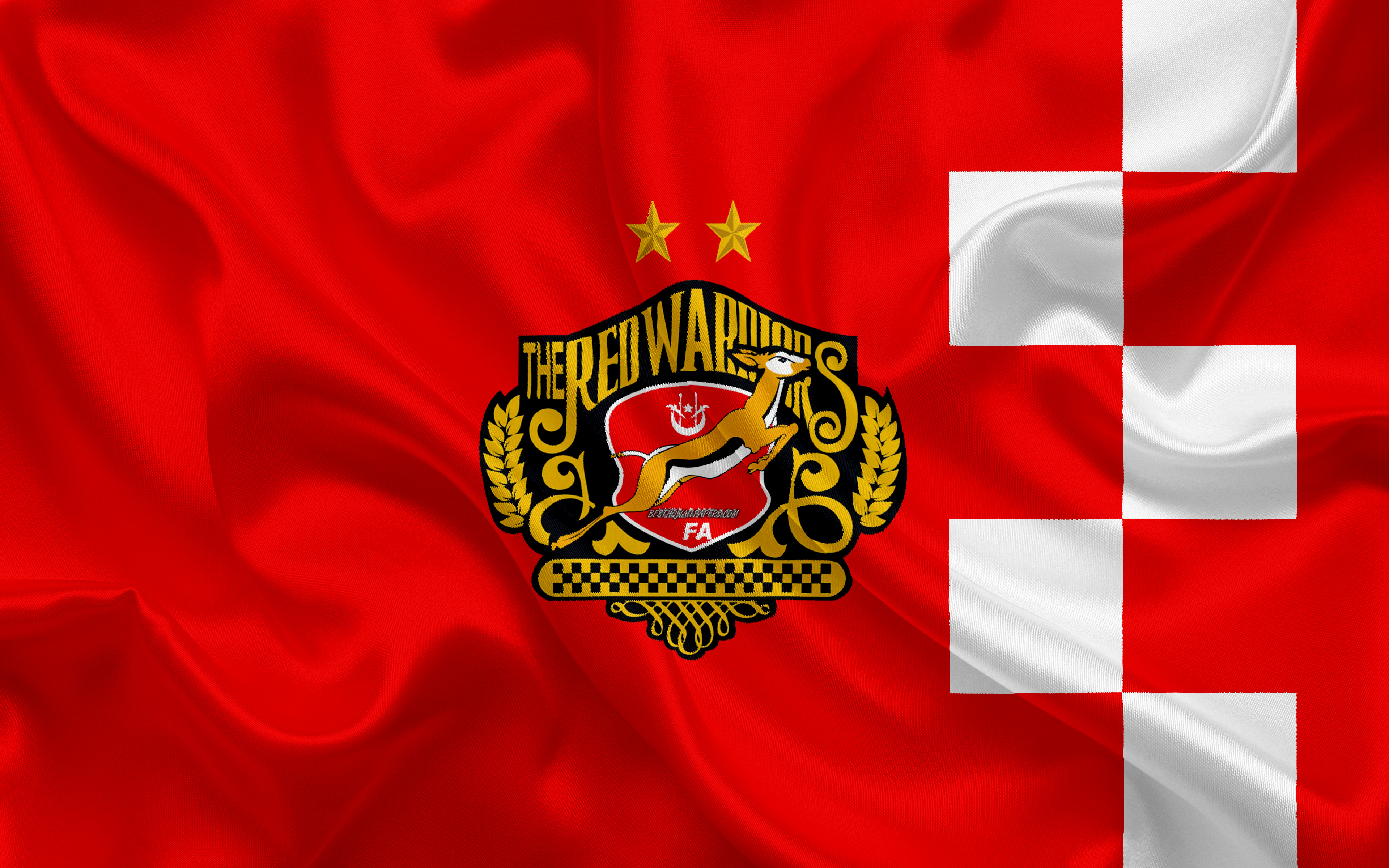 Download Wallpaper Kelantan FA, 4K, Logo, Silk Texture, Malaysian Football Club, Red White Silk Flag, Malaysia Super League, Kota Baru, Malaysia, Football, FAM League, Persatuan Bola Sepak Kelantan, Kelantan FC For Desktop With Resolution