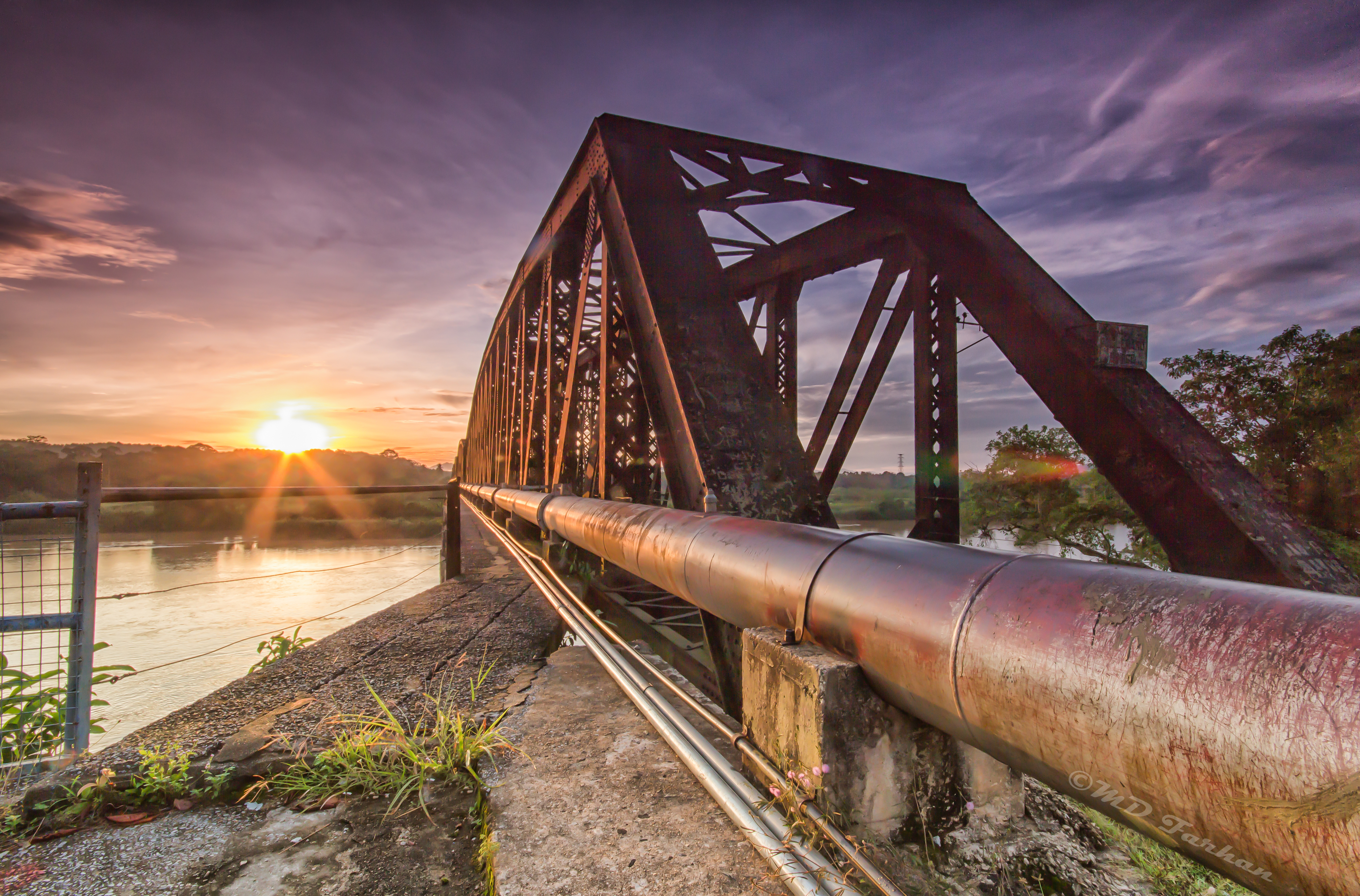 Wallpaper, morning, bridge, light, sky, panorama, cloud, ART, nature, sunrise, Canon, river, landscape, eos, Asia, sigma, atmosphere, Malaysia, awan, nationalgeographic, skyview, kelantan, 600d 5115x3370