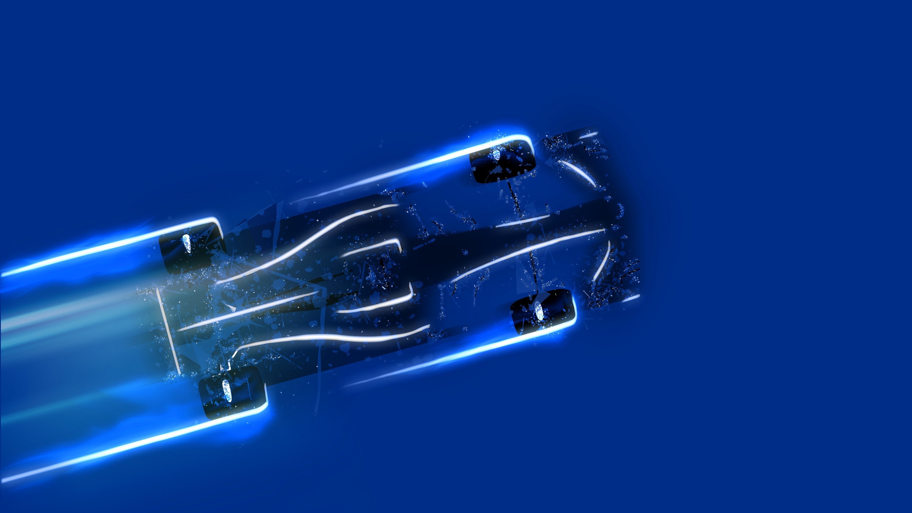 Wallpaper / car, vehicle, sports, sports car, neon, digital art, top view, blue background, Formula 1, Sauber free download