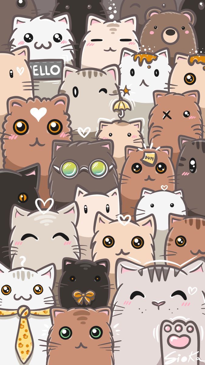 Bunch of coffee cats Phone Wallpaper in 2022 Cat pattern wallpaper, Cat phone wallpaper, Cute cartoon wallpaper Wallpaper Download