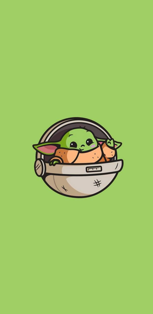 Download Grogu Cartoon Phone Wallpaper