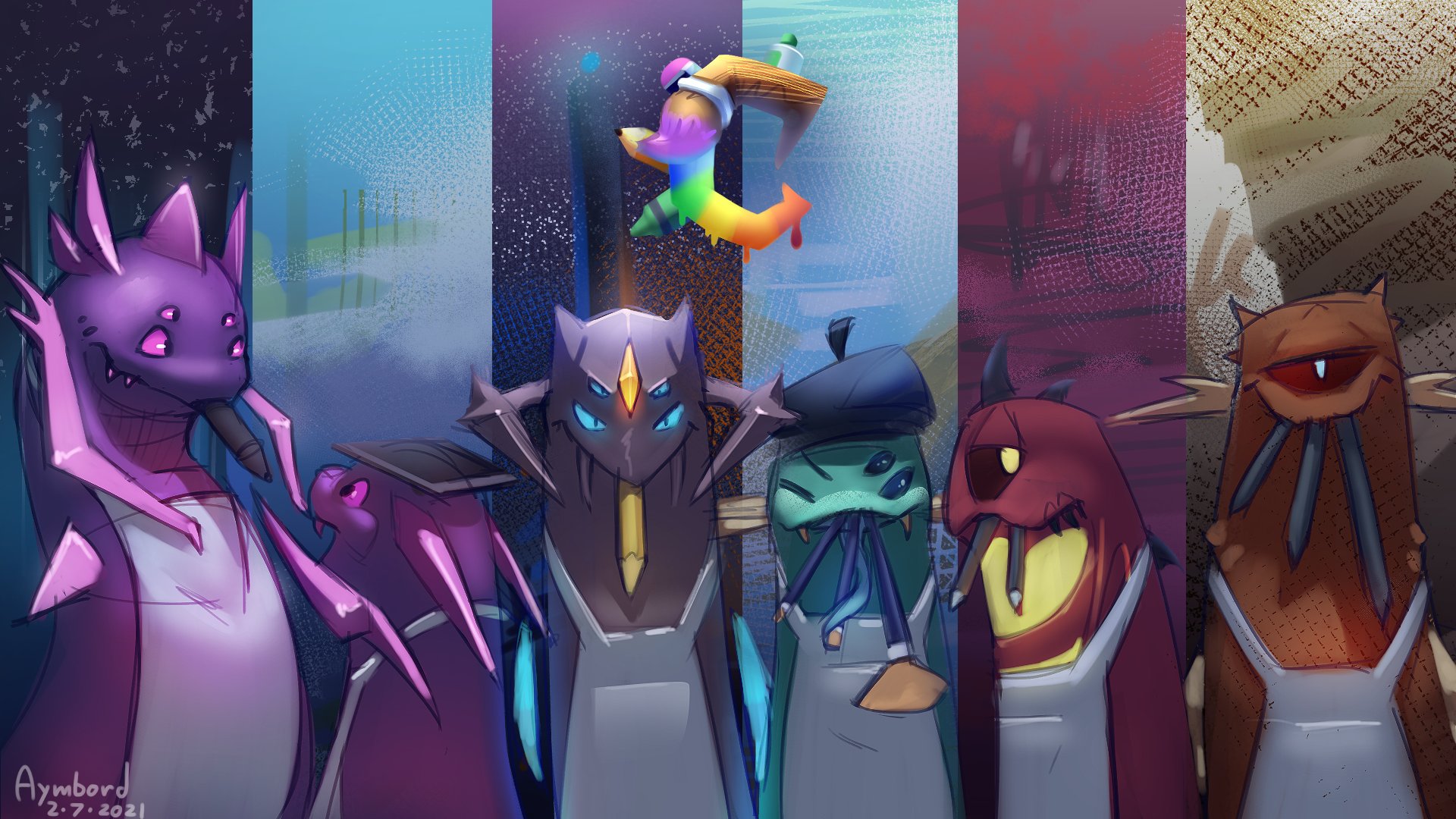 Aymbord artwork made for the calamity mod art server. not sure if any of them will be used tho