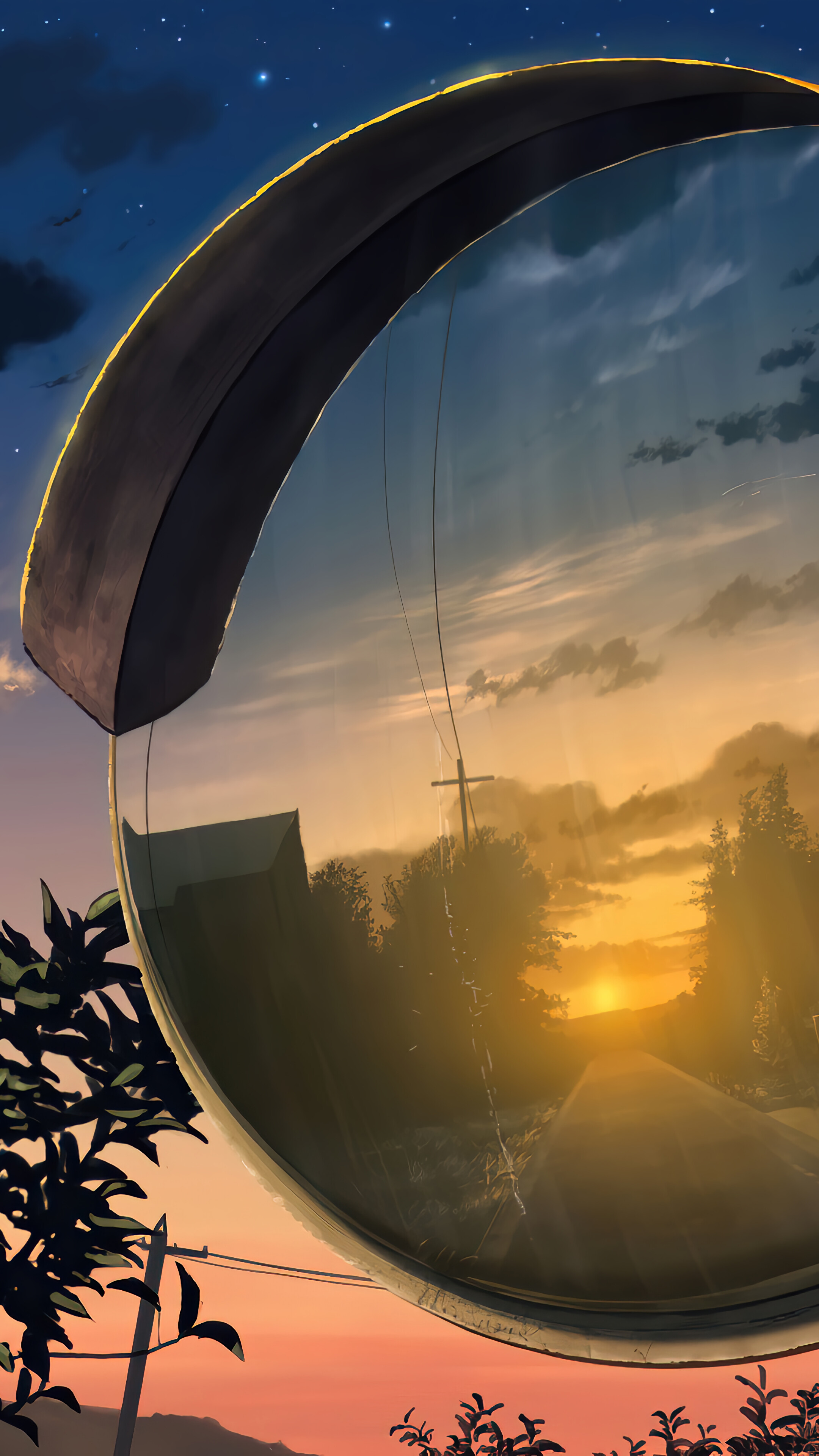 Anime, Sunset, Scenery, 4k HD Phone