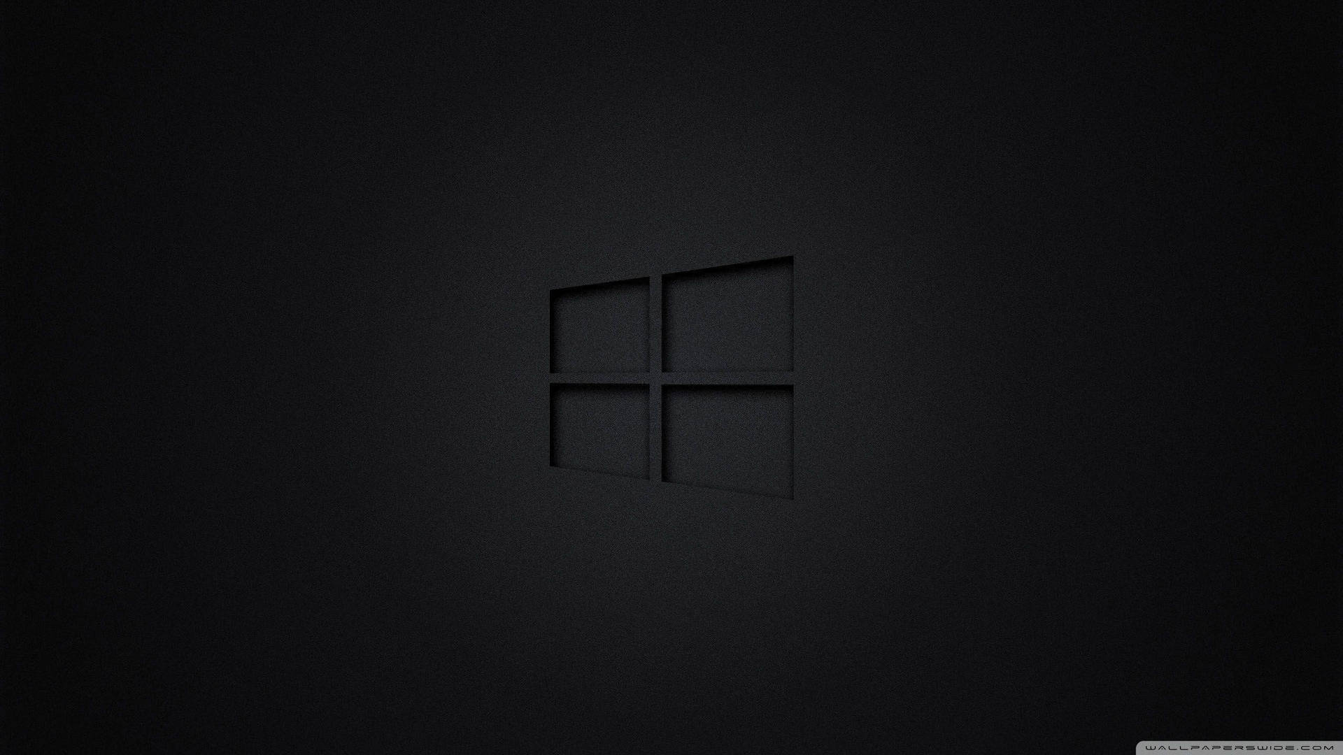 Download Black Windows Logo On A Dark Screen Wallpaper