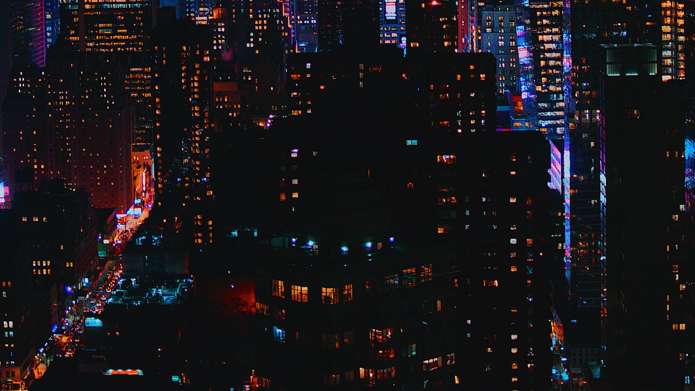 Download wallpaper 1366x768 night city