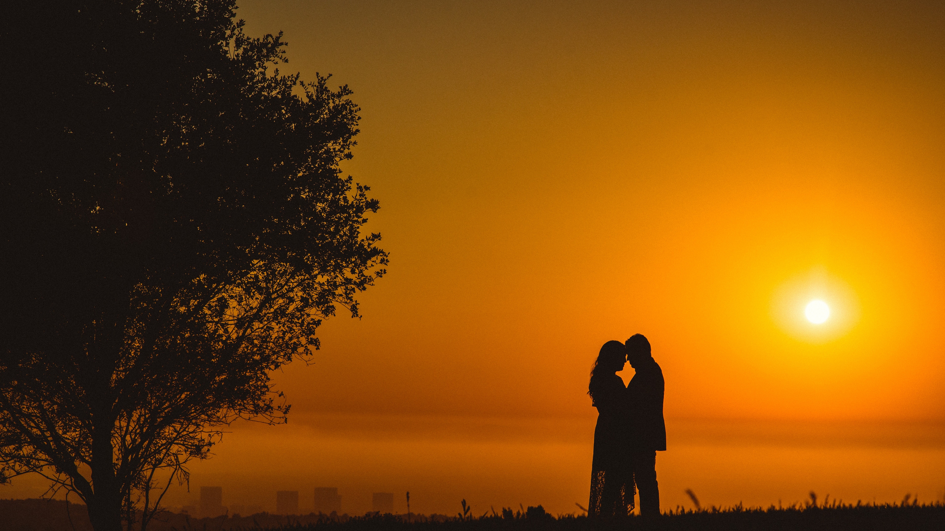 Wallpaper / weeding couple, couple, love, heart, hd, beach, silhouette, 4k, 5k free download