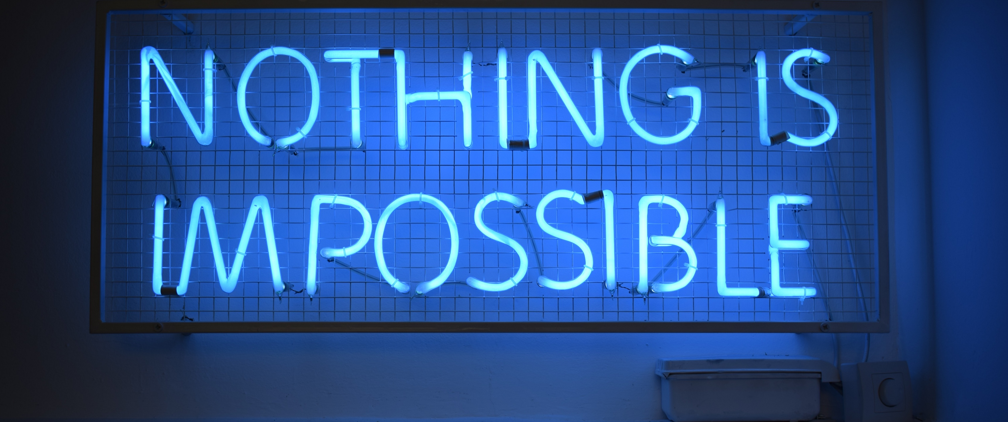 Nothing is Impossible Wallpaper 4K, Neon sign, Blue light