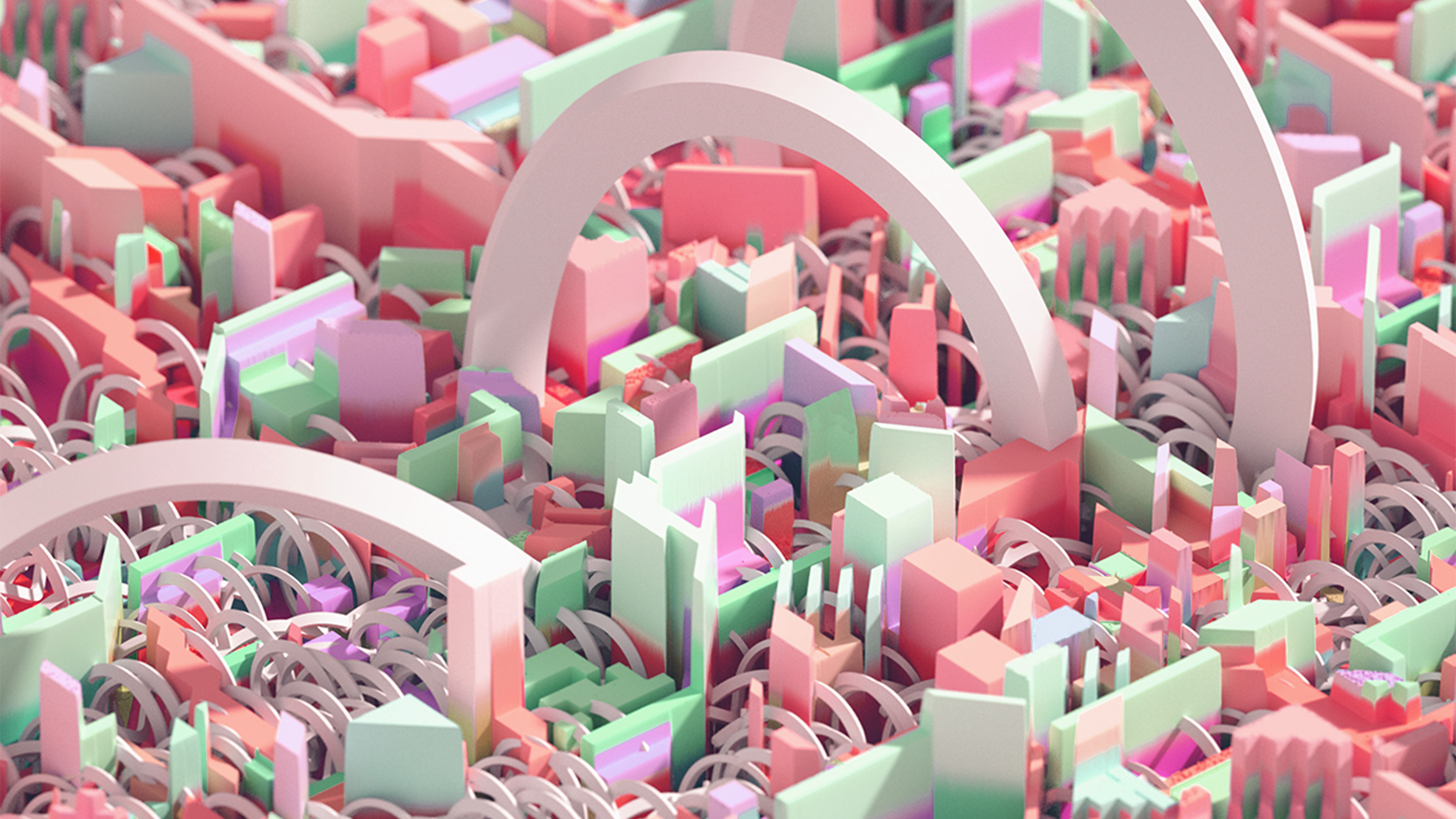 wallpaper for desktop, laptop. cute art abstract 3D pattern background pink