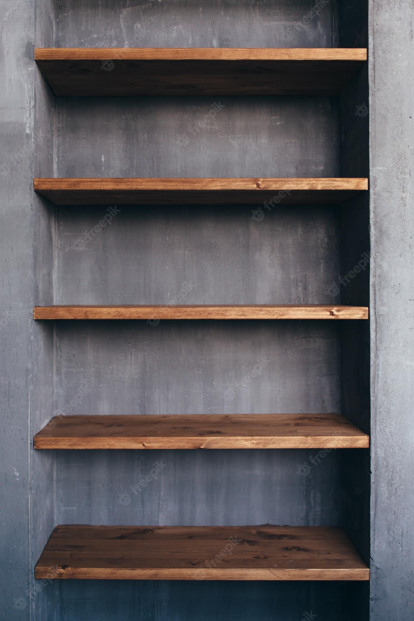 Wooden Shelves Background Image