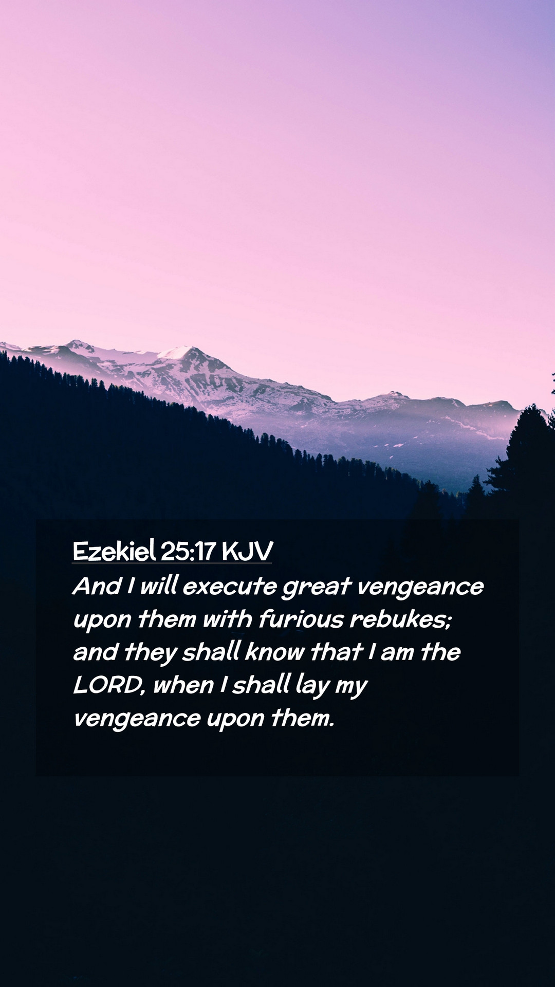 Ezekiel 25:17 KJV Mobile Phone Wallpaper I will execute great vengeance upon them with