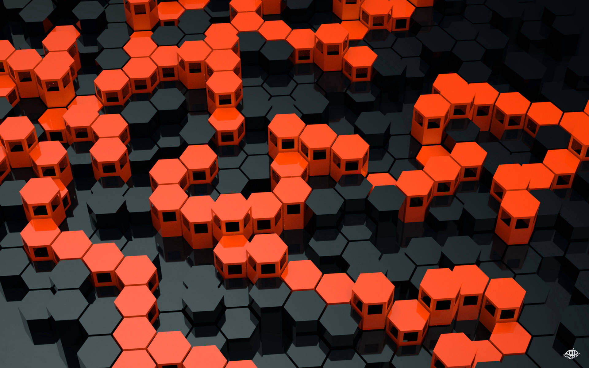 Orange And Black Hexagon Wallpapers - Wallpaper Cave