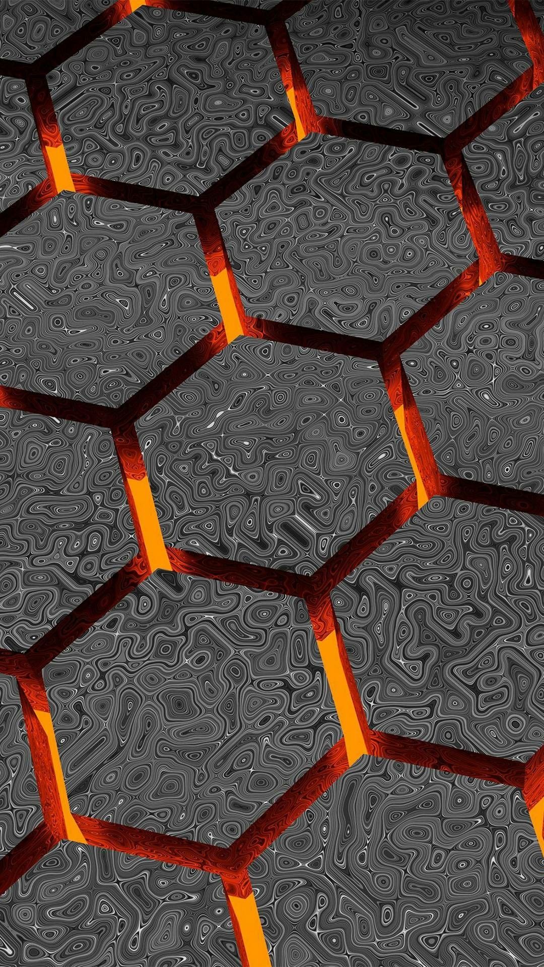 Orange And Black Hexagon Wallpapers - Wallpaper Cave