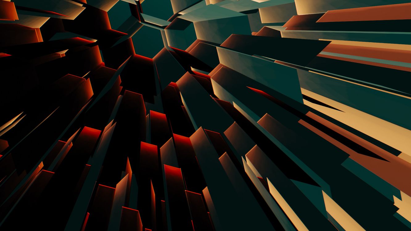 Wallpaper Light, Hexagon, Design, Graphics, Orange, Background Free Image