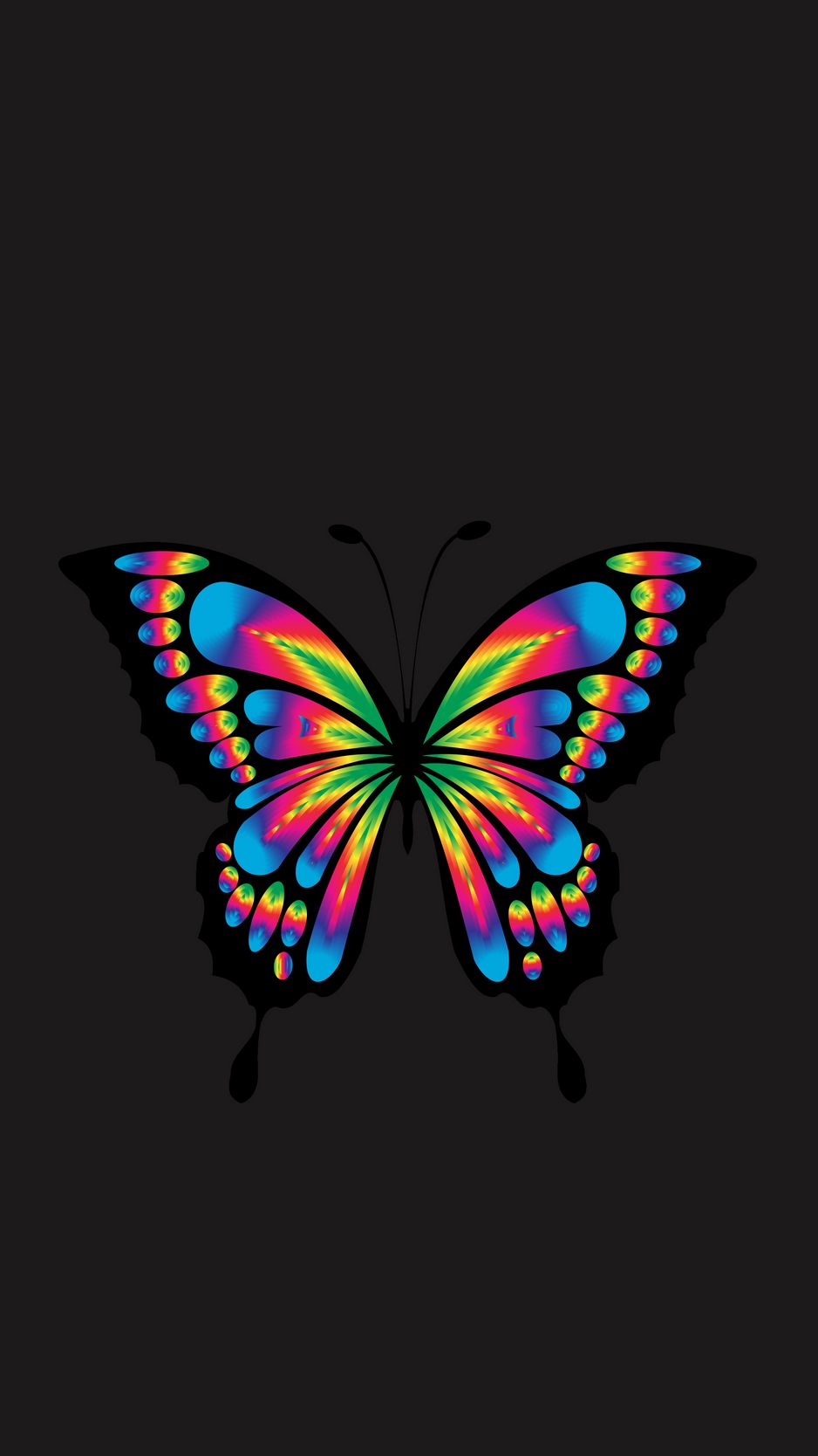 Download Wallpaper 938x1668 Butterfly, Shine, Bright, Multicolored, Chromatic, Prismatic Iphone 8 7 6s 6 For Parallax HD Background