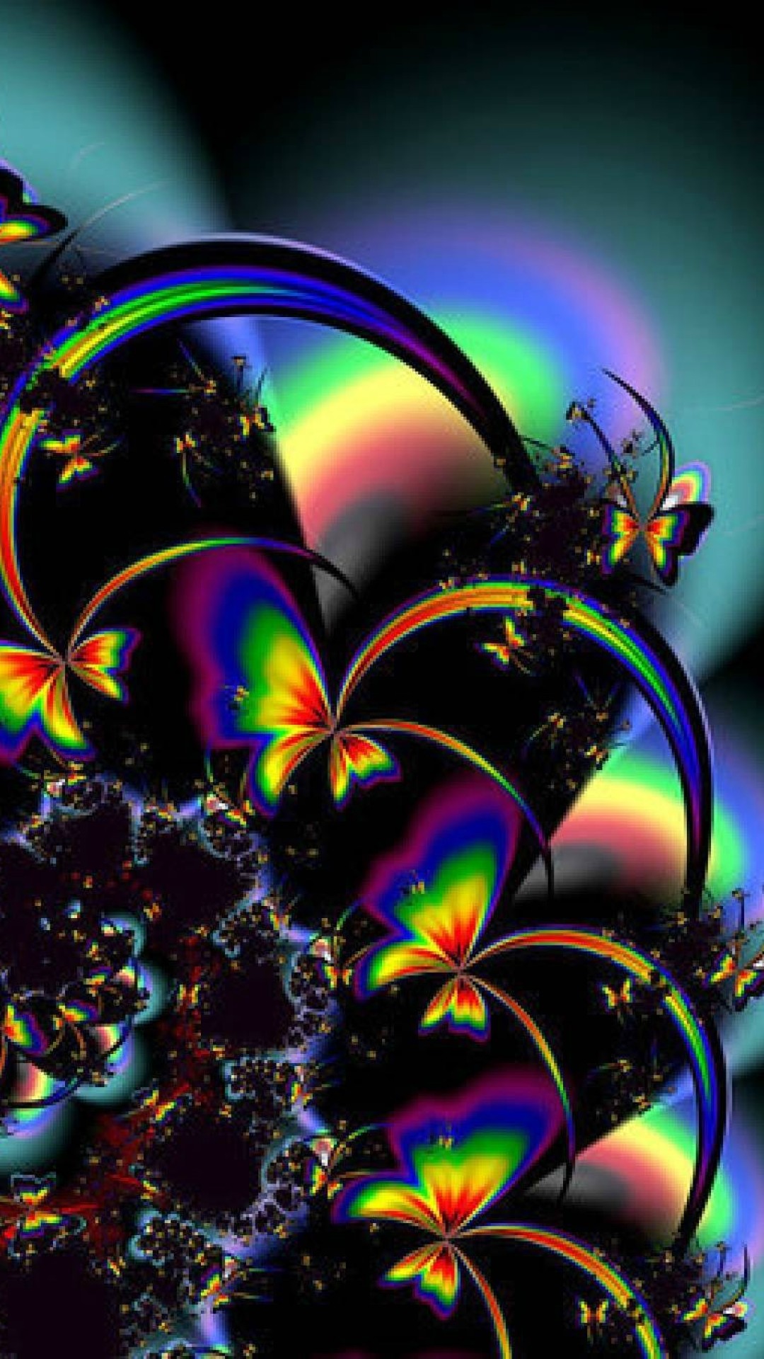 Rainbow Of Butterflies HD Wallpaper iPhone 6 / 6S Plus