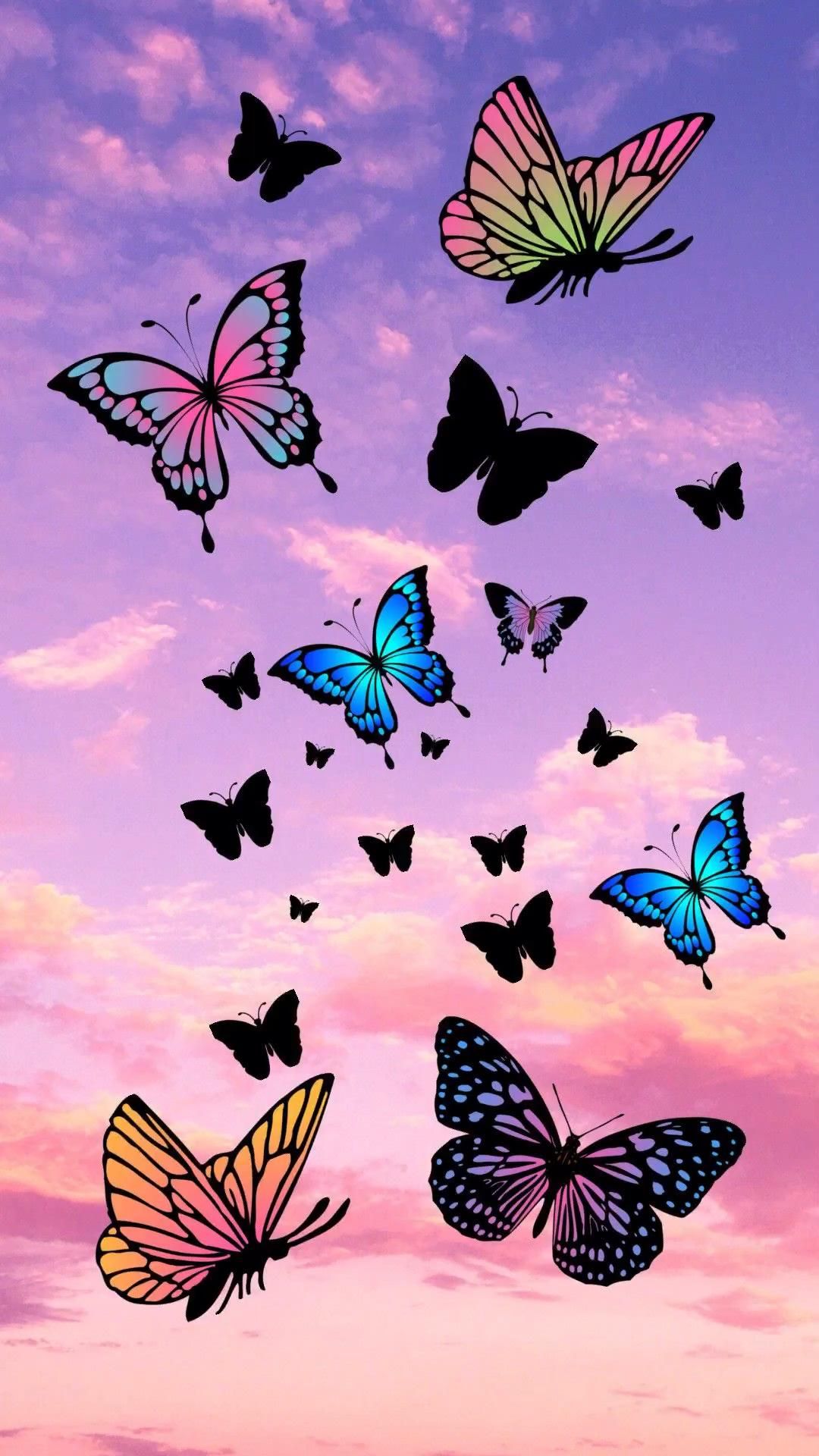 iPhone Wallpaper. Butterfly wallpaper background, Butterfly wallpaper, Purple butterfly wallpaper