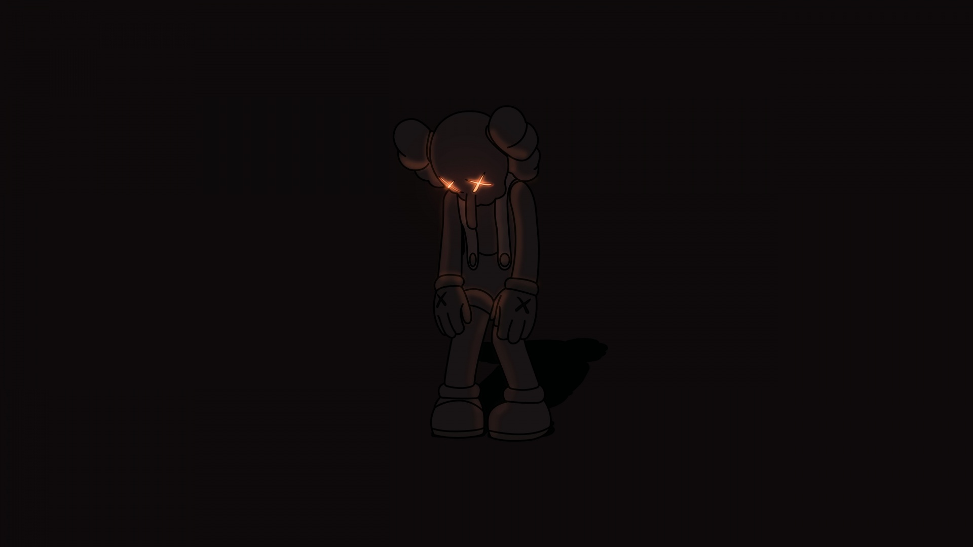 Kaws sad Wallpaper 4K, Kaws Companion, Dark background