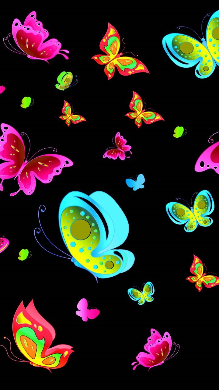 Wallpaper / Artistic Butterfly Phone Wallpaper, Colorful, Neon, 720x1280 free download