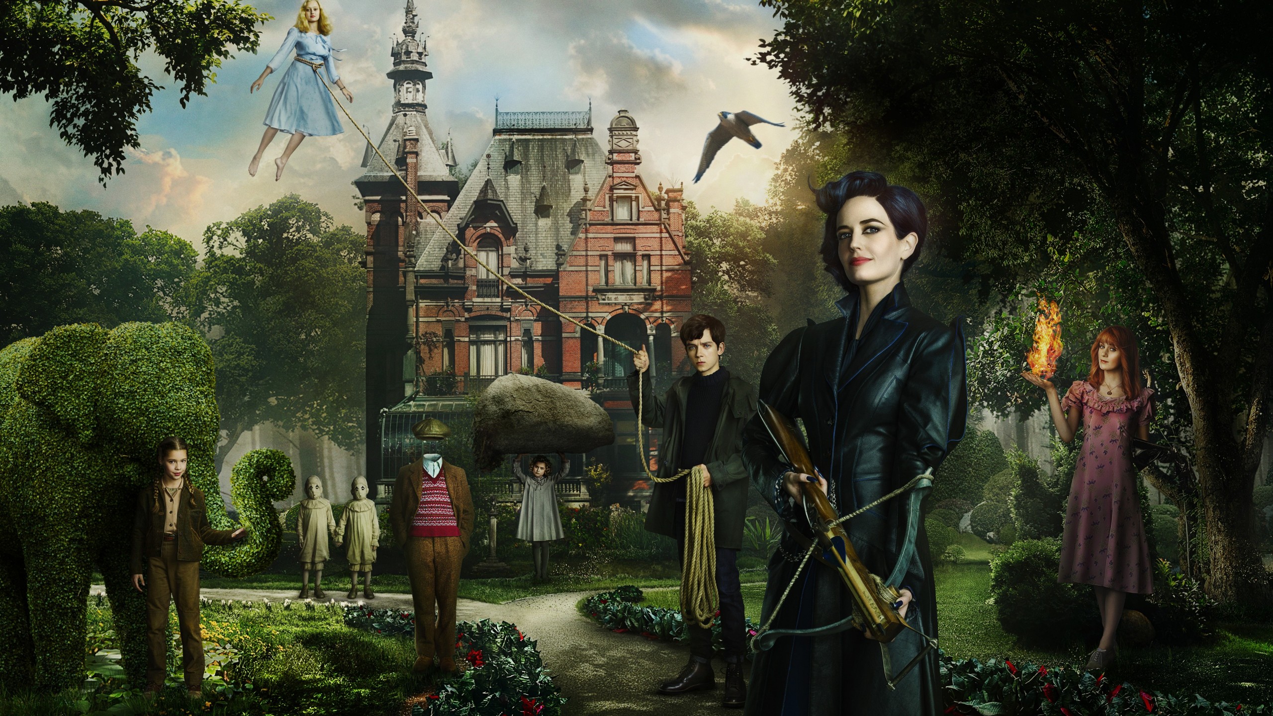 Wallpaper Miss Peregrine's Home for Peculiar Children, Eva Green, Tim Burton, best movies of 2016, Movies