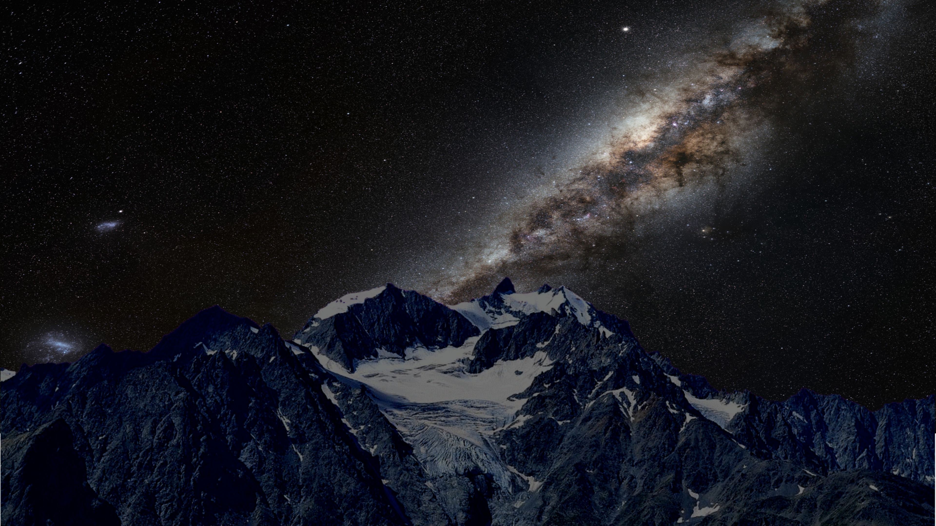Download wallpaper 3840x2160 milky way, starry night, dark, mountains 4k wallpaper, uhd wallpaper, 16:9 widescreen 3840x2160 HD background, 16001