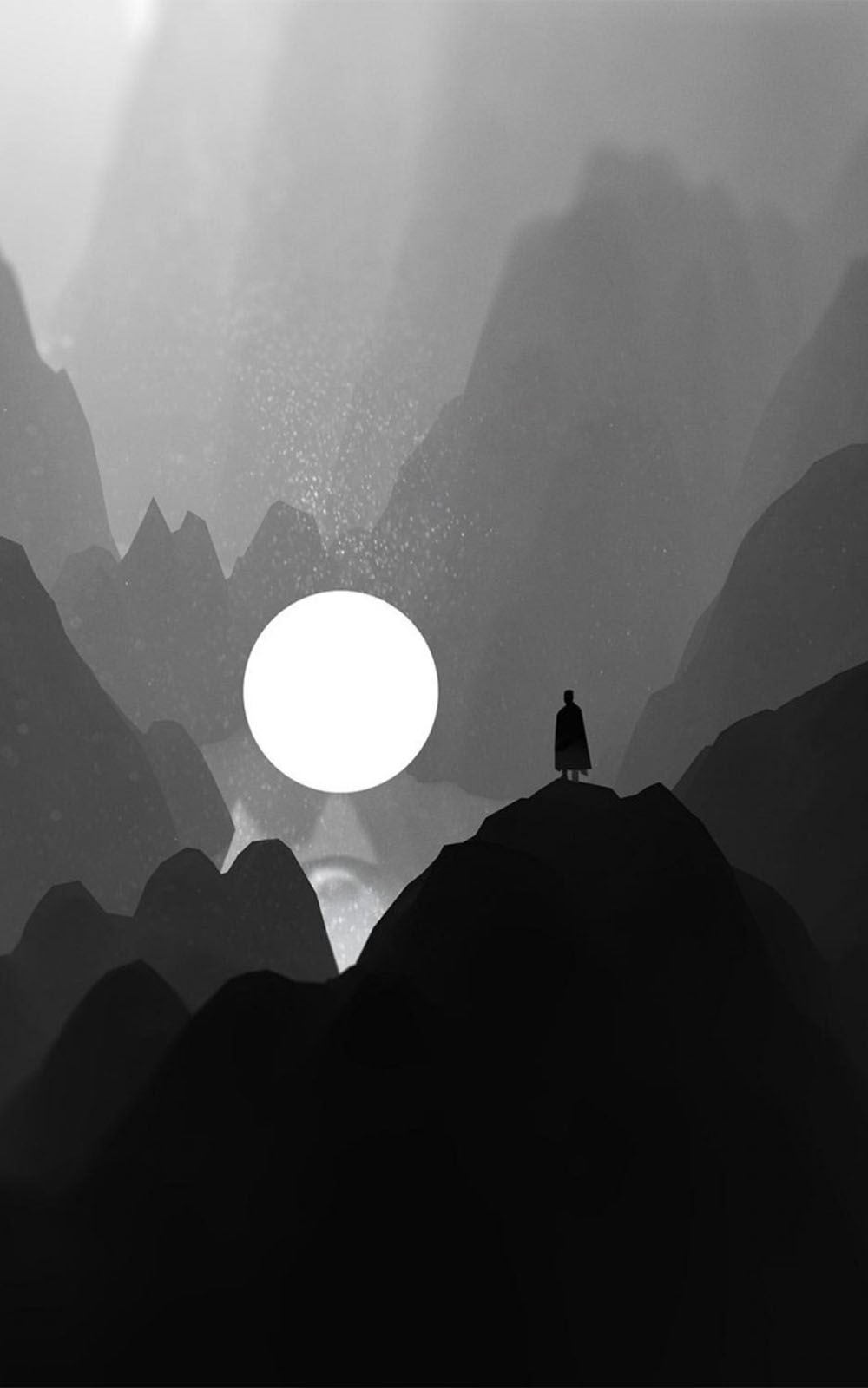 Lone Mountains Darkness Moon 4K Ultra