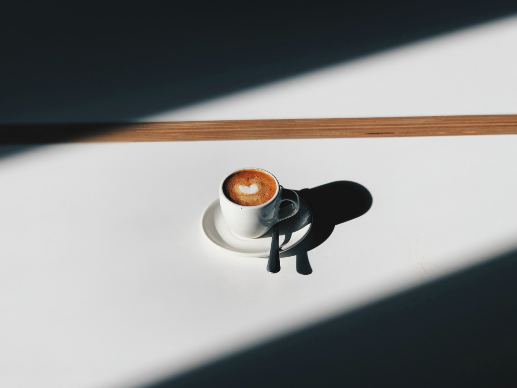 Wallpaper minimal, coffee cup, white desktop wallpaper, HD image, picture, background, e1f15f