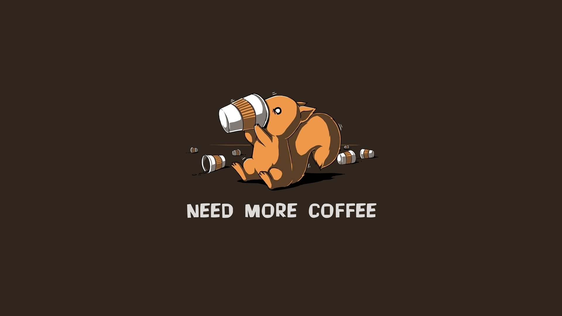 Wallpaper, 1920x1080 px, coffee, minimalism, squirrel 1920x1080
