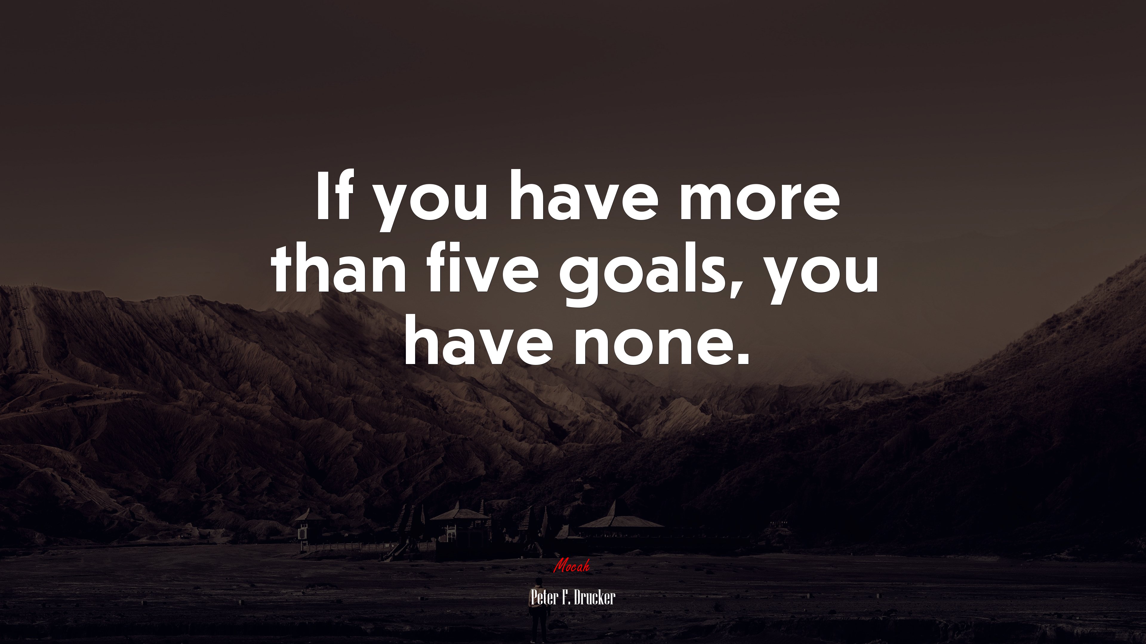 If you have more than five goals, you have none. Peter F. Drucker quote Gallery HD Wallpaper