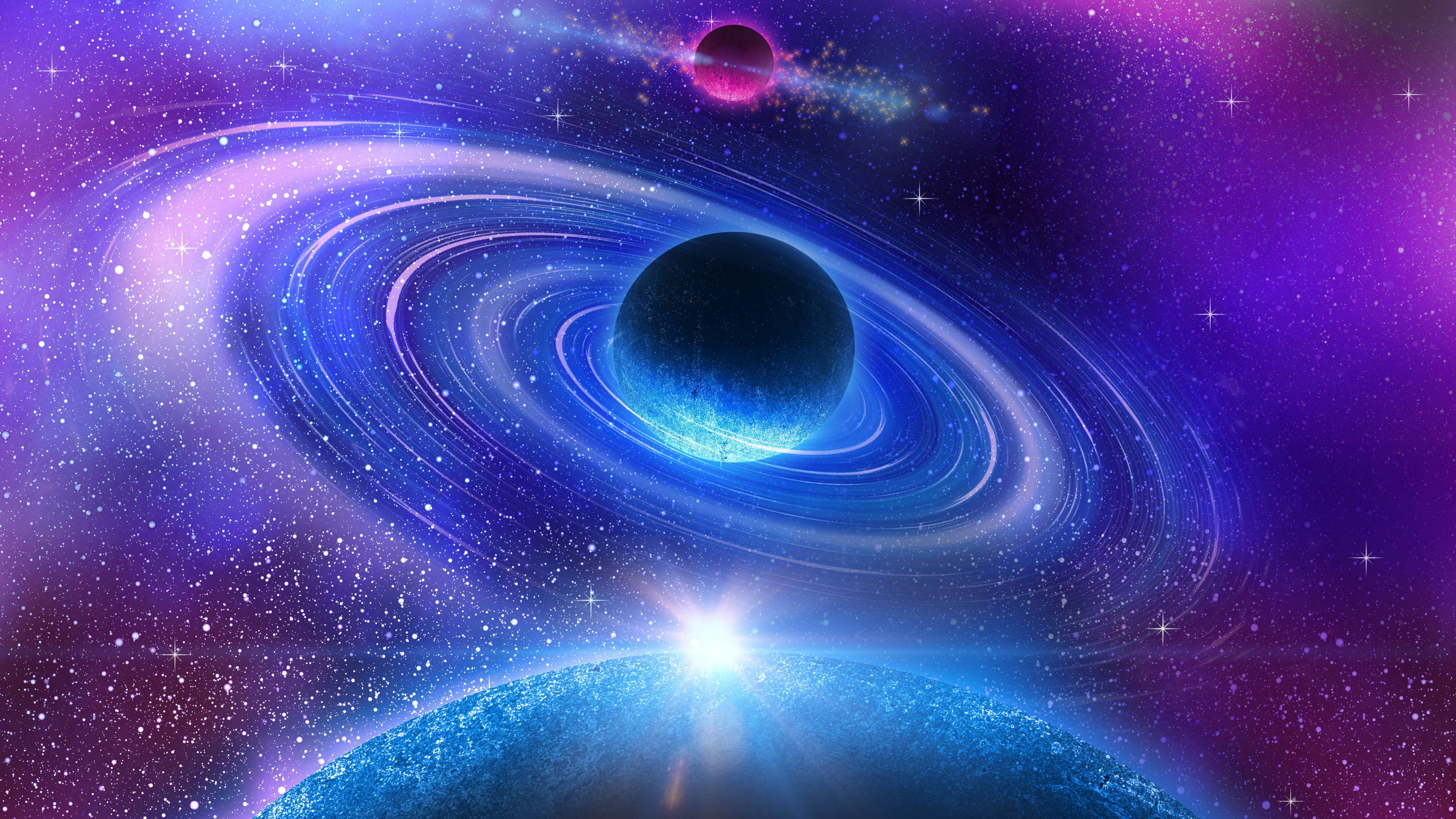 Wallpaper Purple Green and Blue Abstract Painting, Background Free Image