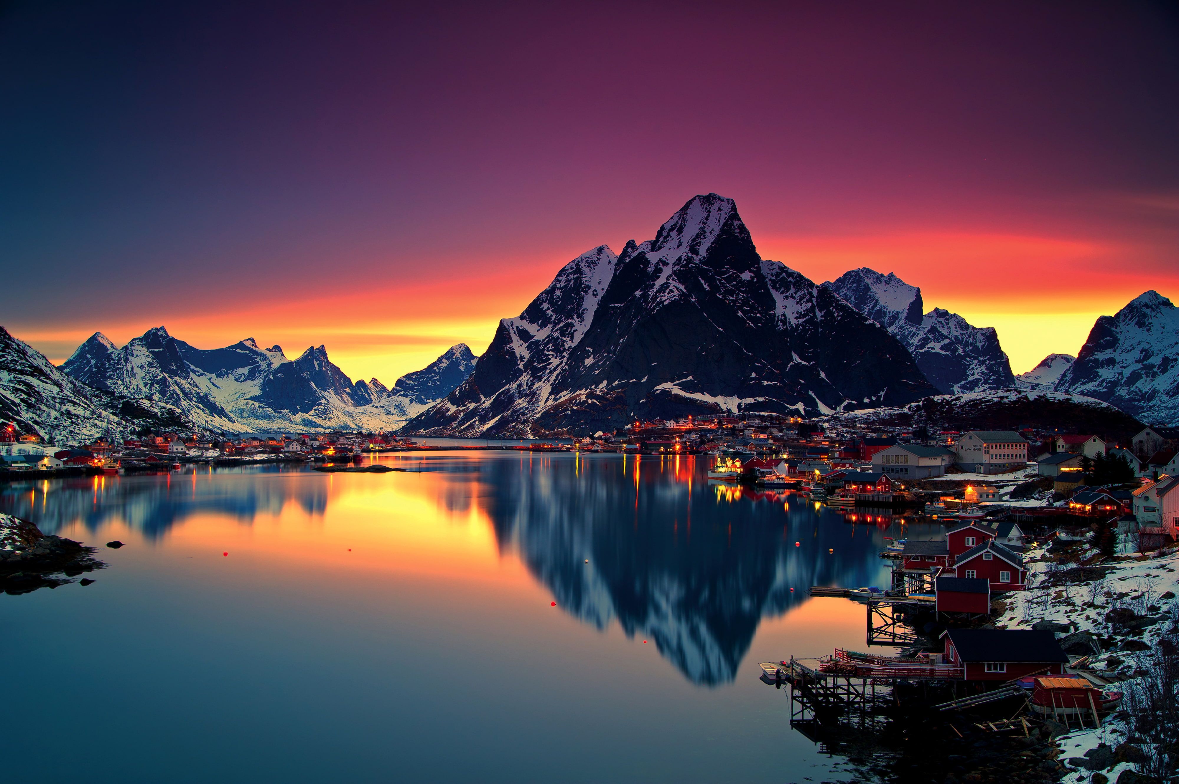 Reine #Norway #Lake #Mountains K K #wallpaper #hdwallpaper #desktop. Lofoten islands norway, Lofoten, Norway
