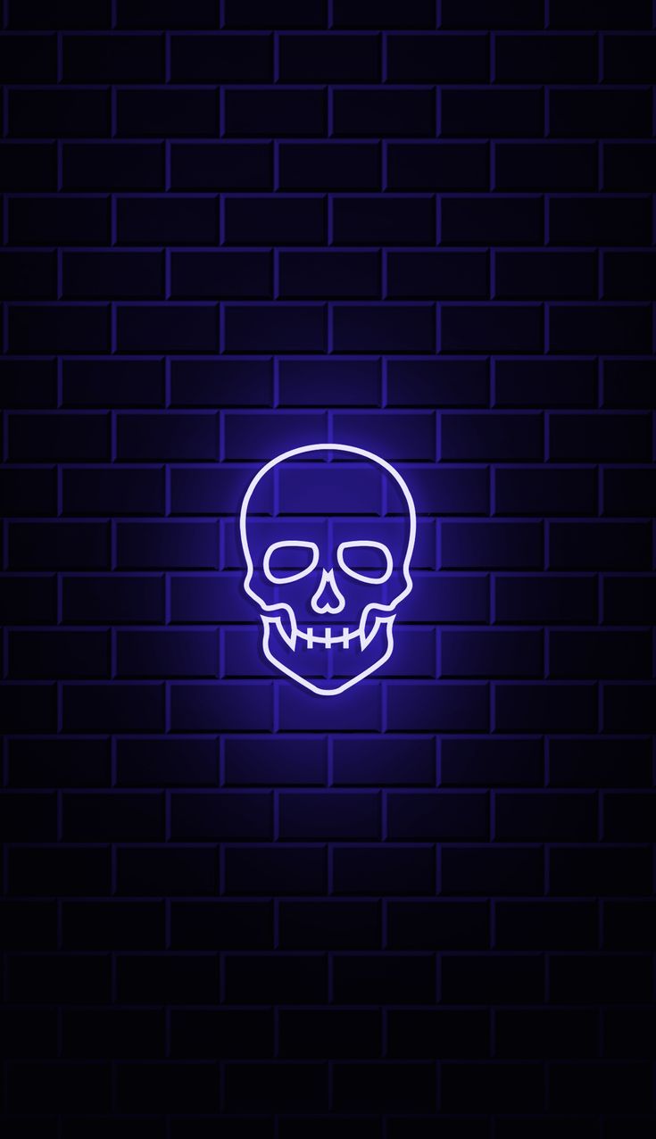 Neon Skull Wallpaper