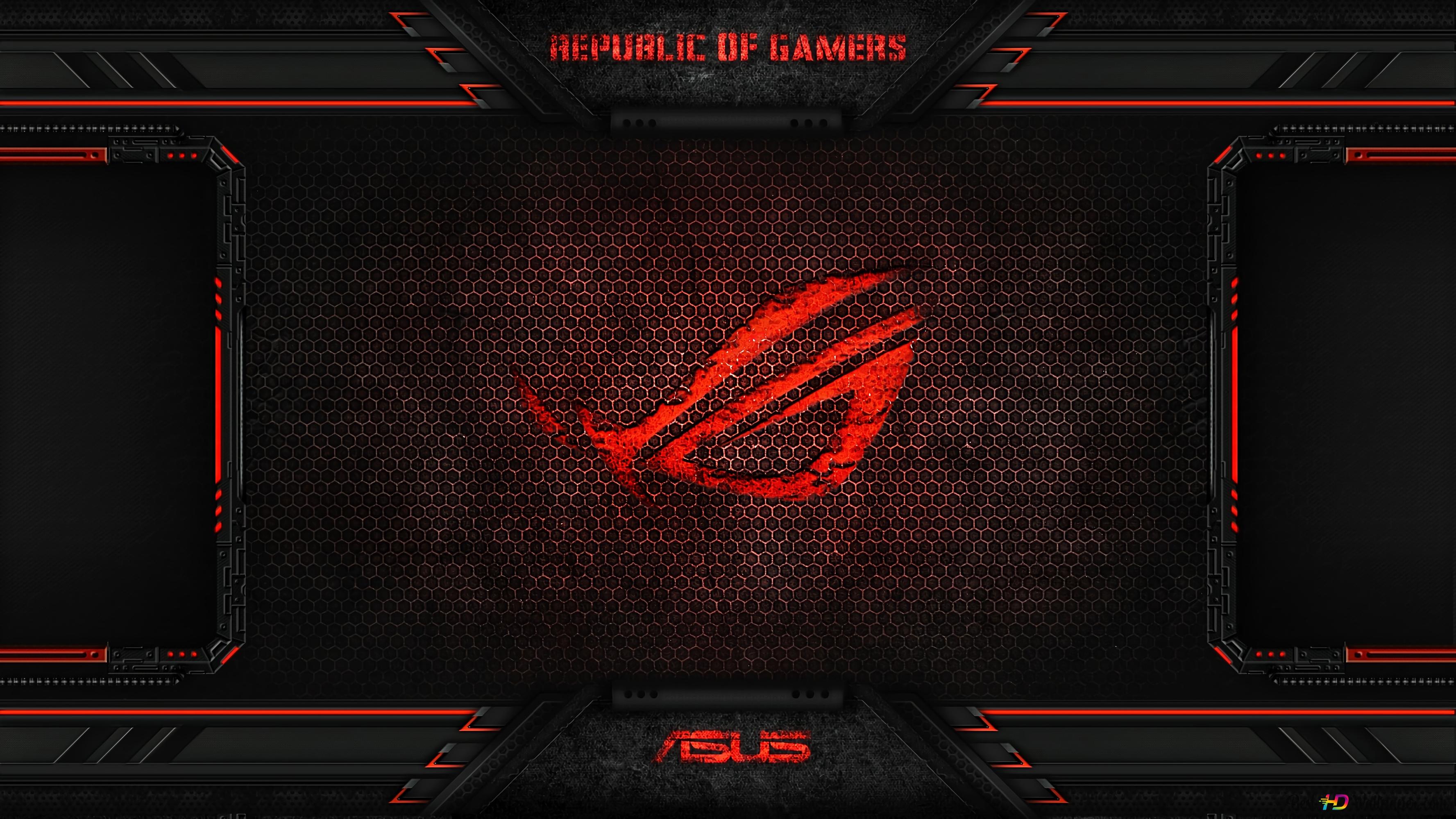 Asus ROG (Republic of Gamers), Red Themed Logo 4K wallpaper download