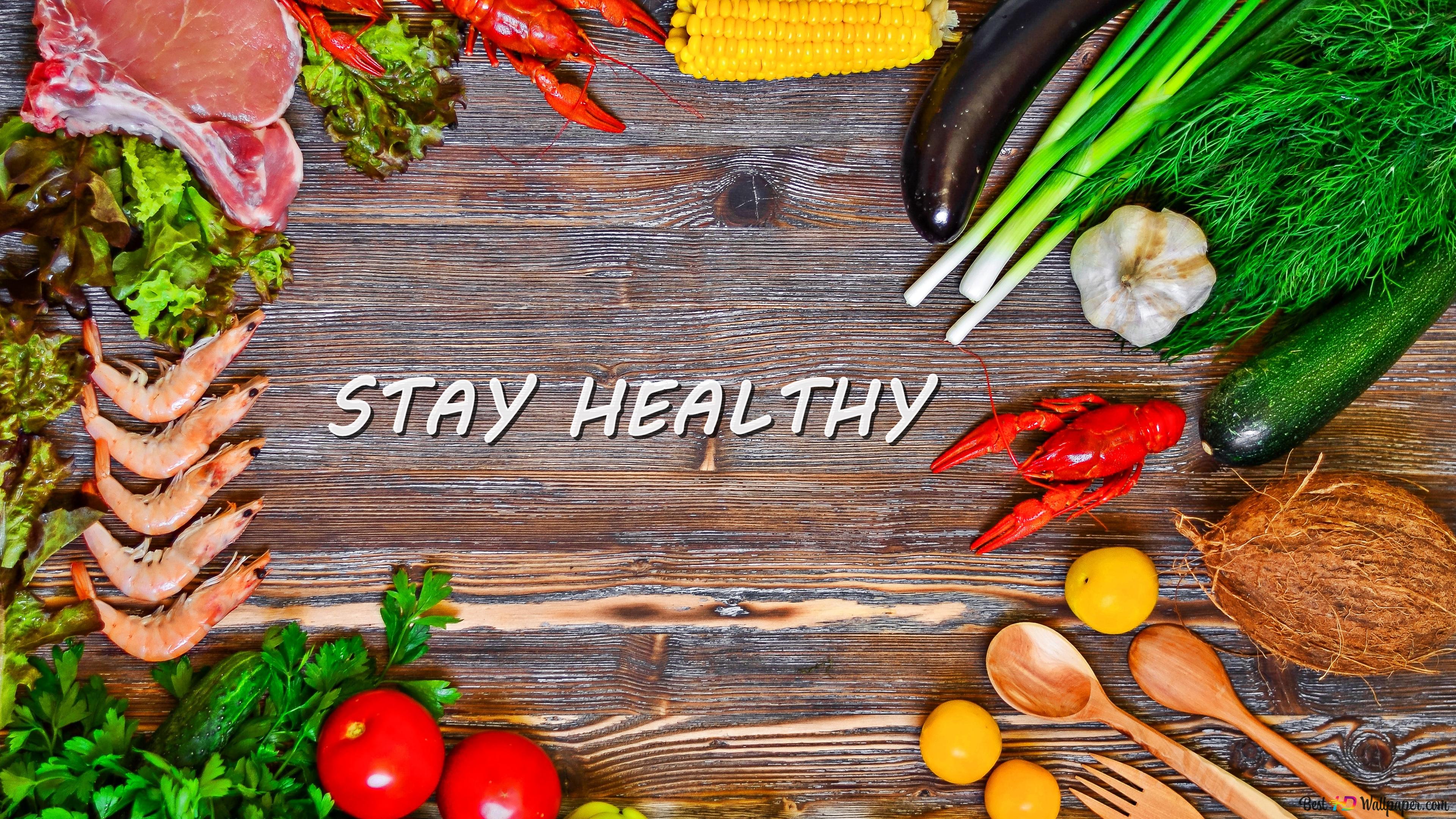Healthy foods, Vegetables, Fruits, Meat and Seafood 4K wallpaper download