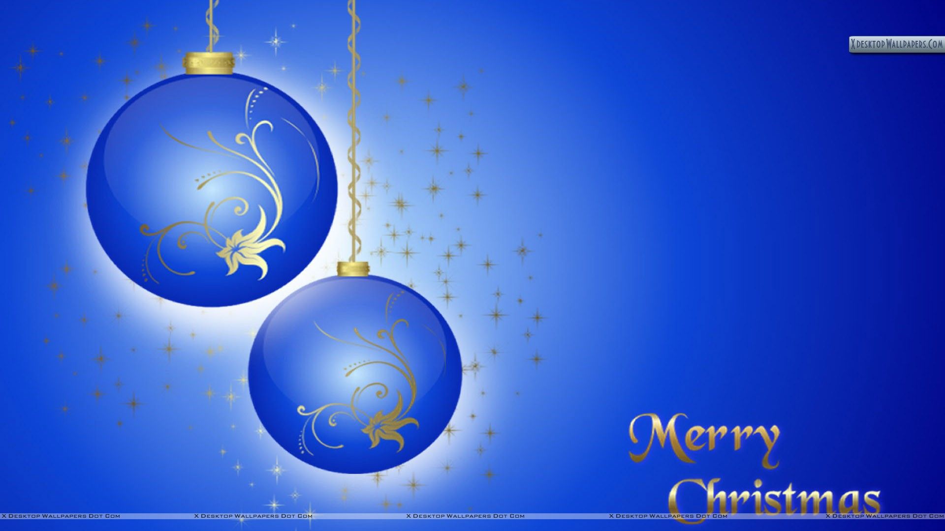 Merry Christmas Blue Baloons & Background Wallpaper