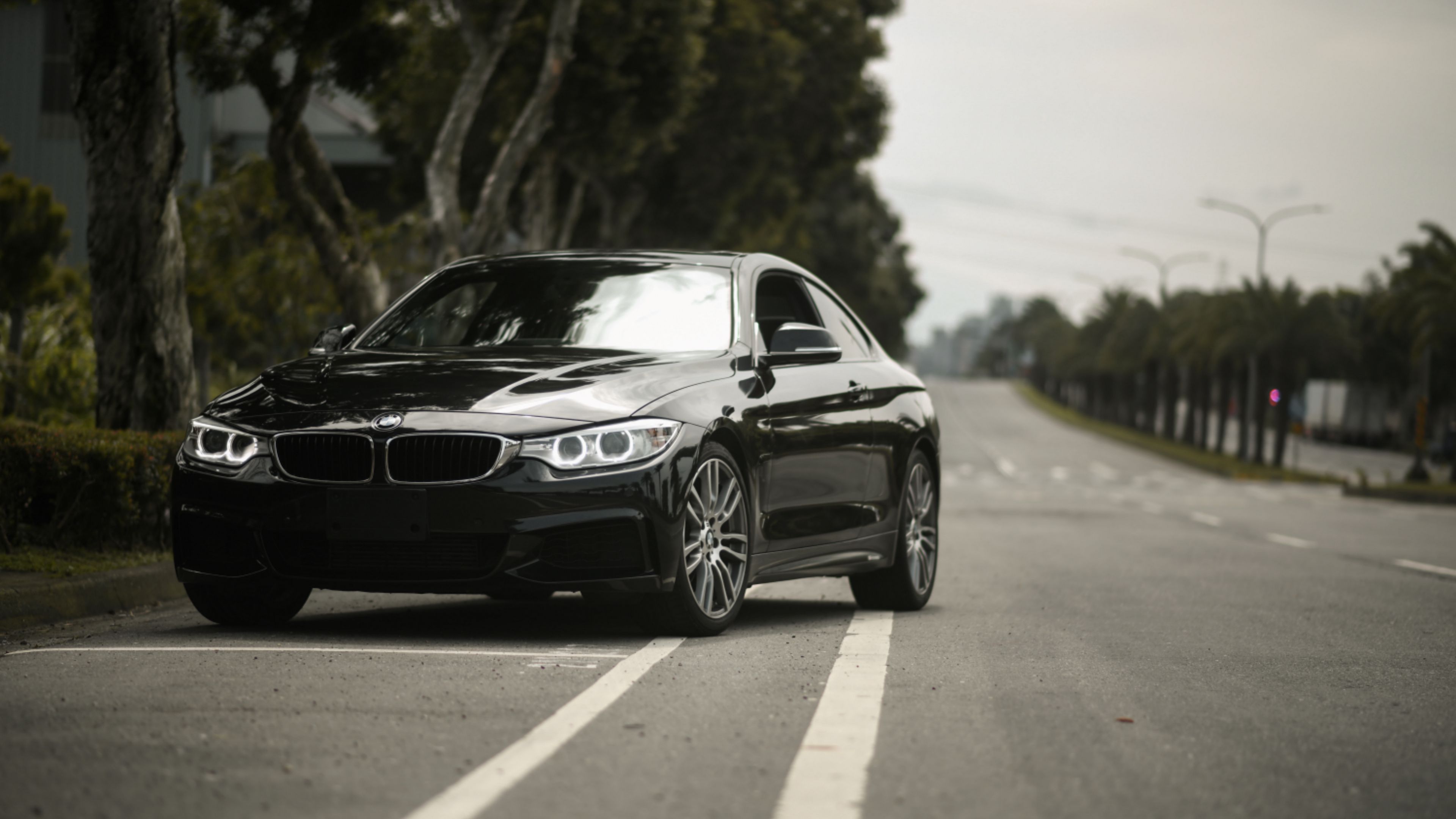 Download wallpaper 3840x2160 bmw 4, bmw f32, bmw, black, headlights 4k uhd 16:9 HD background