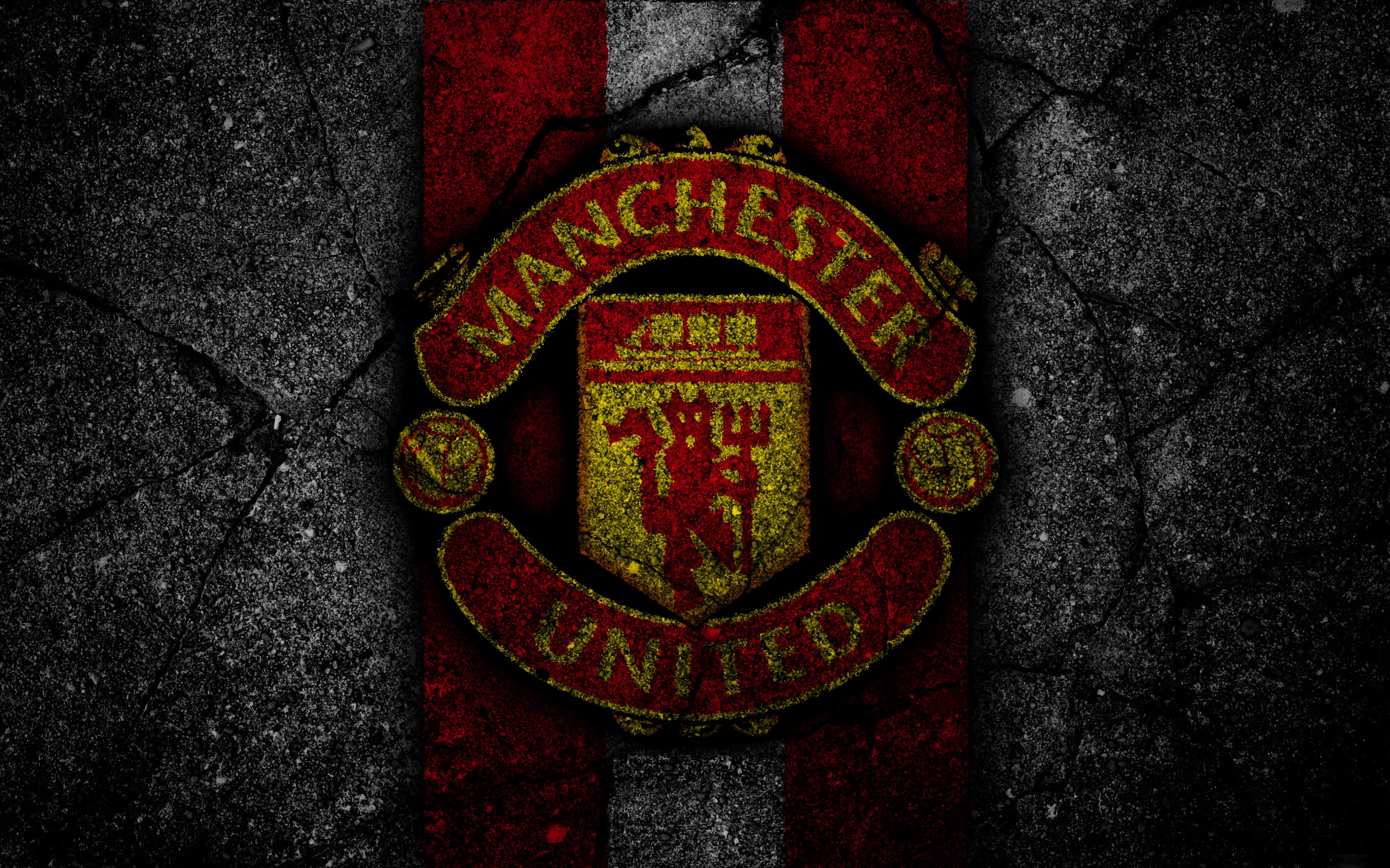 Wallpaper / Logo, Manchester United F.C., Soccer, 4K free download