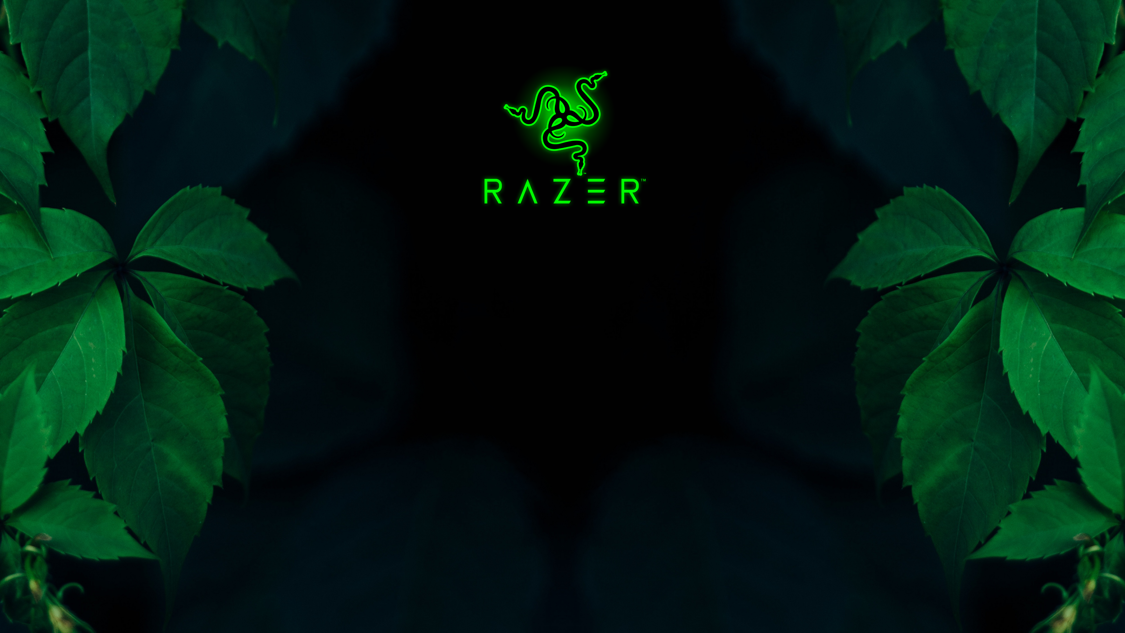 Sharing a wallpaper I made for my razer setup, wanted to make something with soft greens, plants and depth :)