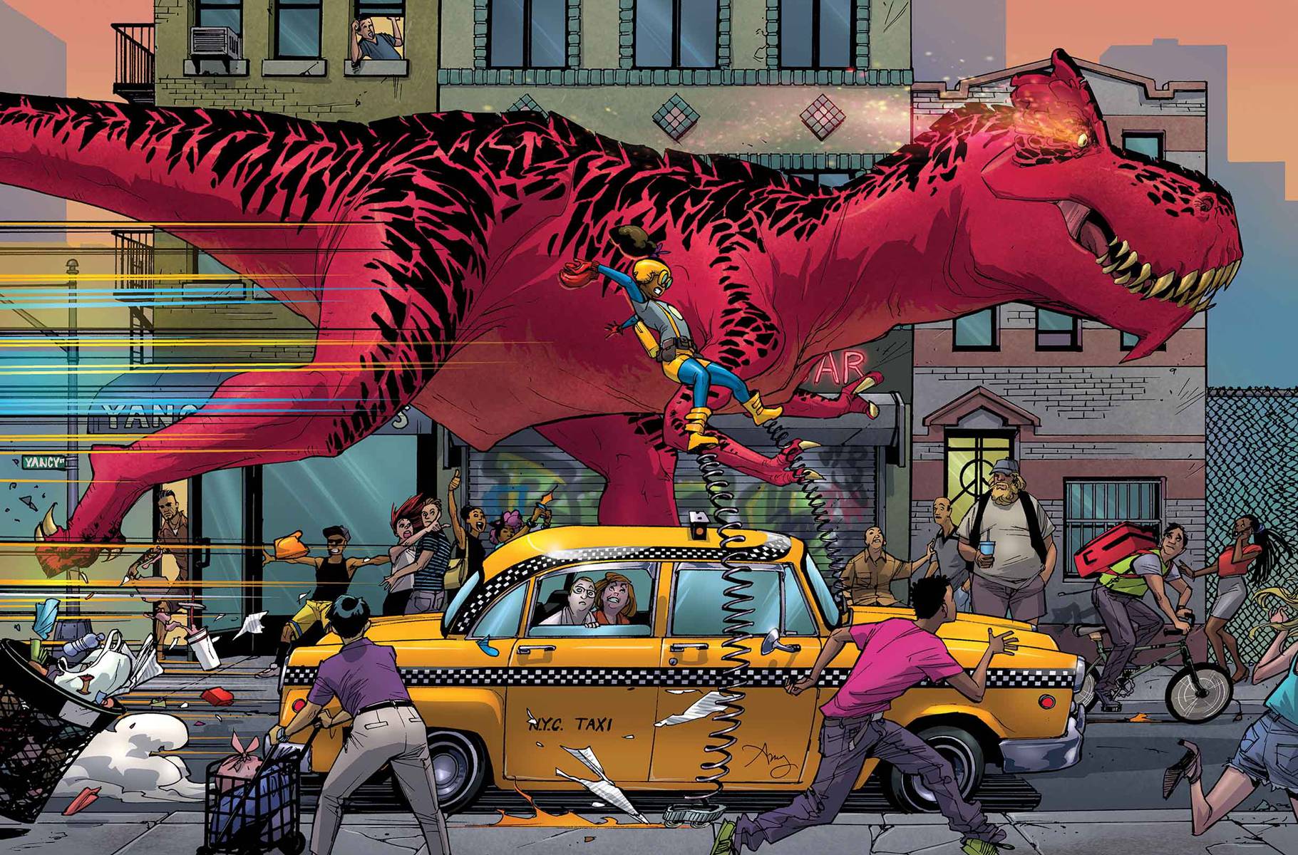 JUL161097 GIRL AND DEVIL DINOSAUR BY REEDER POSTER